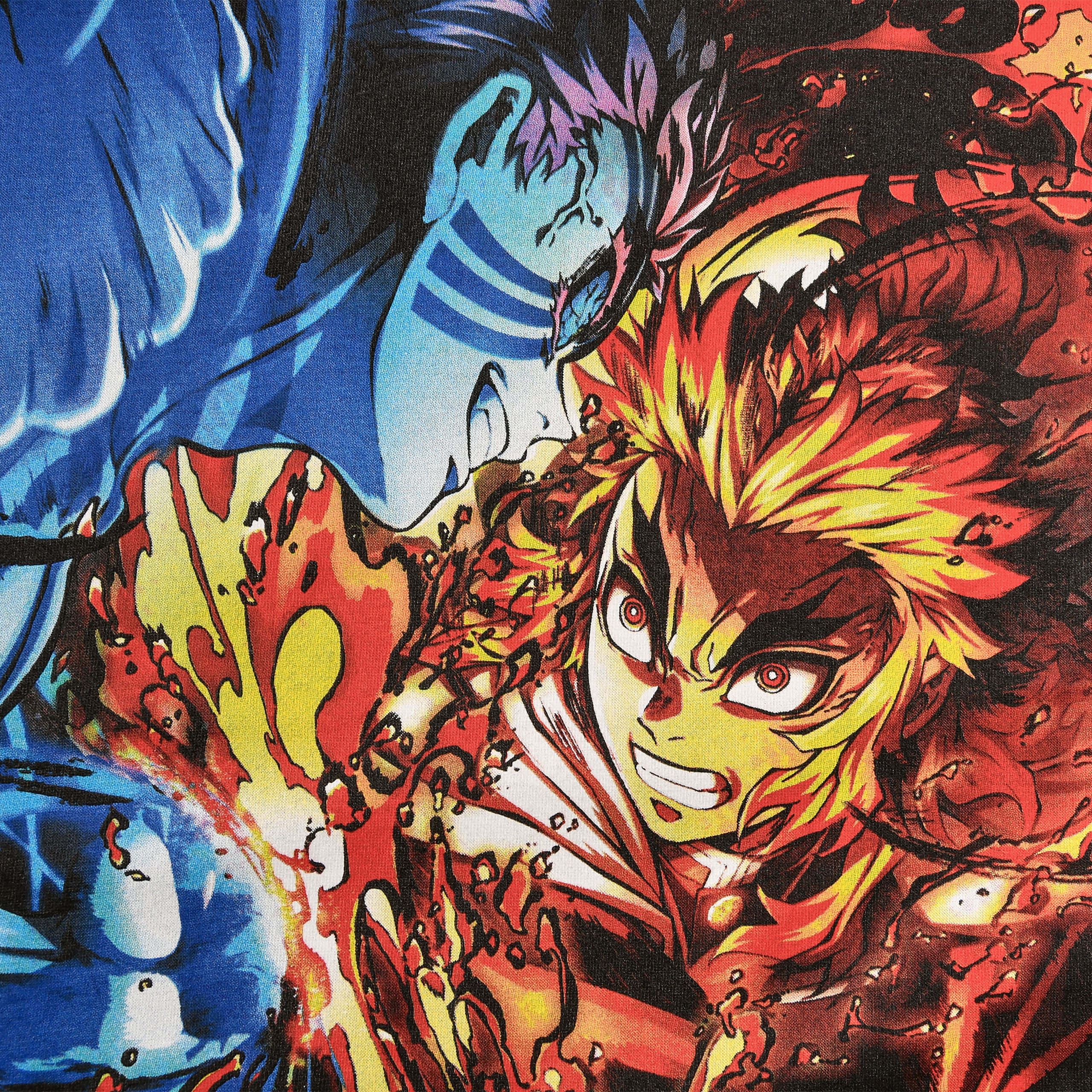 Rengoku, Akaza, fiery red energy, 2K Desktop Wallpaper