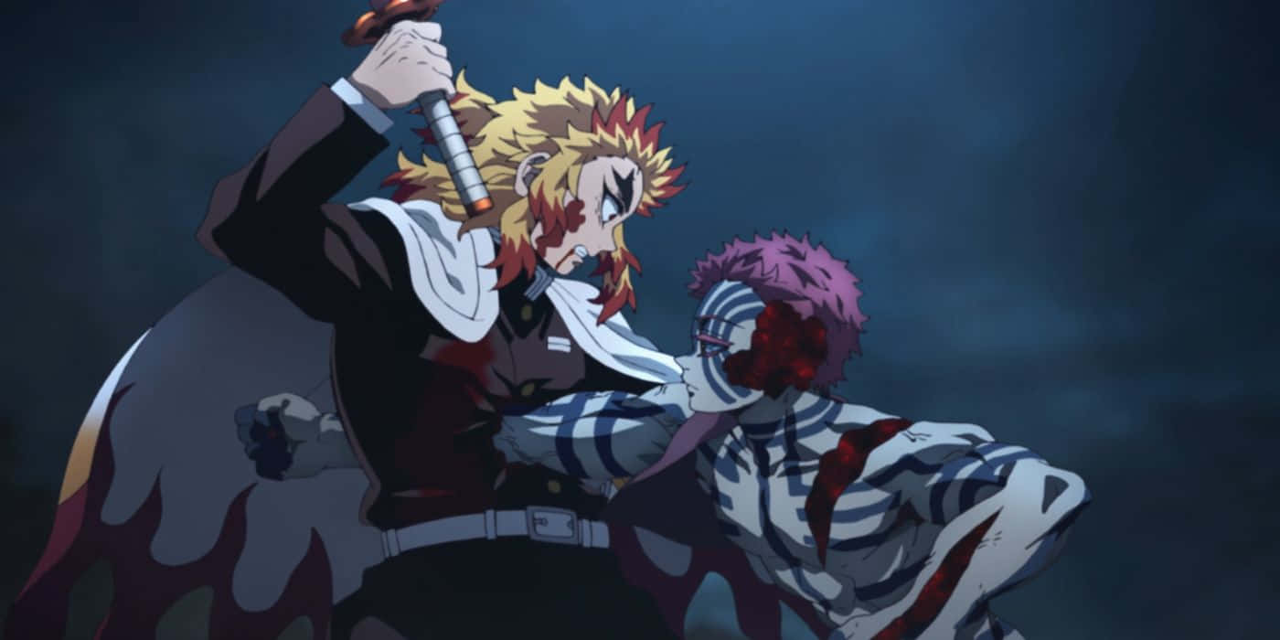 Rengoku, Akaza, fiery-haired anime warrior, HD Desktop Wallpaper