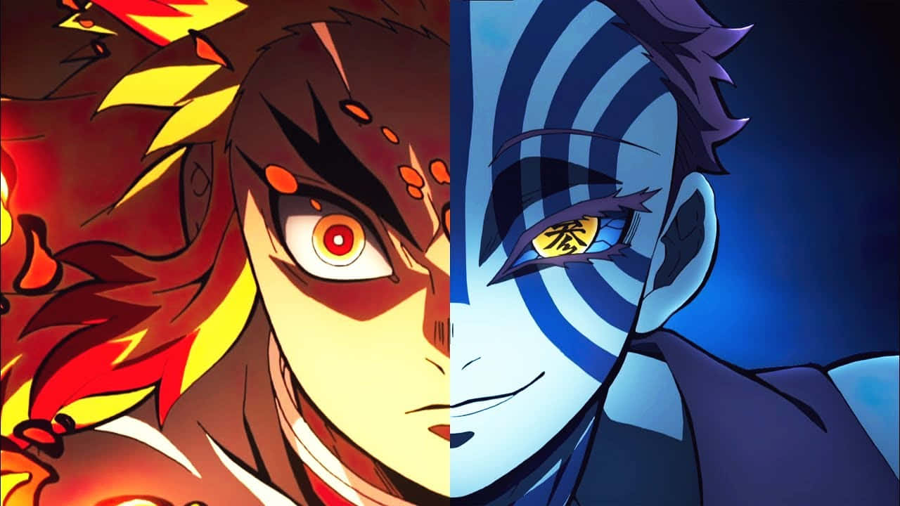 Rengoku, Akaza, fiery red, HD Desktop Wallpaper