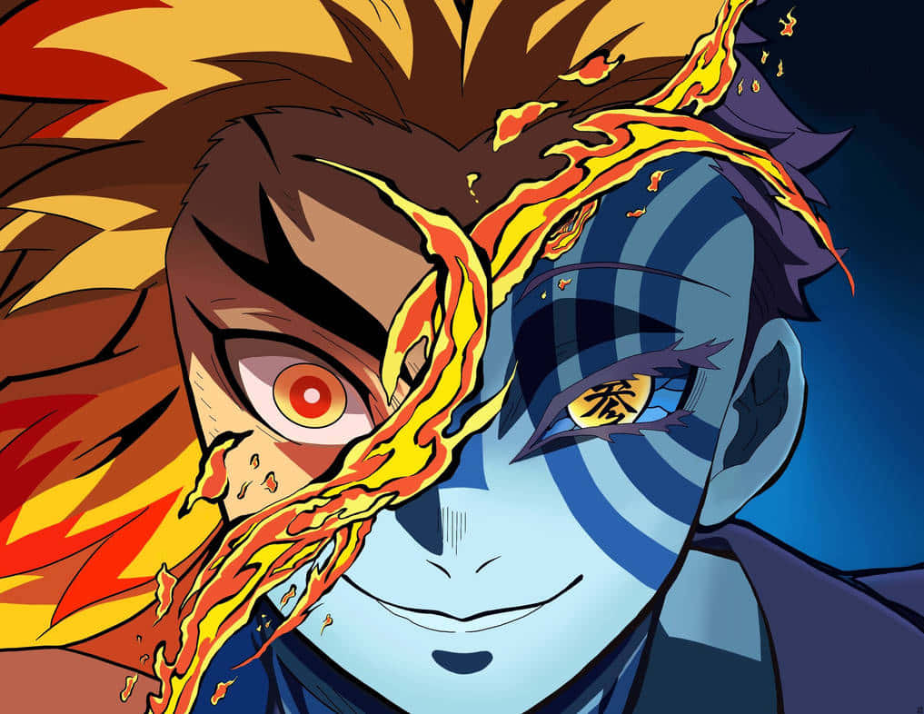 Rengoku, Akaza, orange hair, SD Desktop Wallpaper