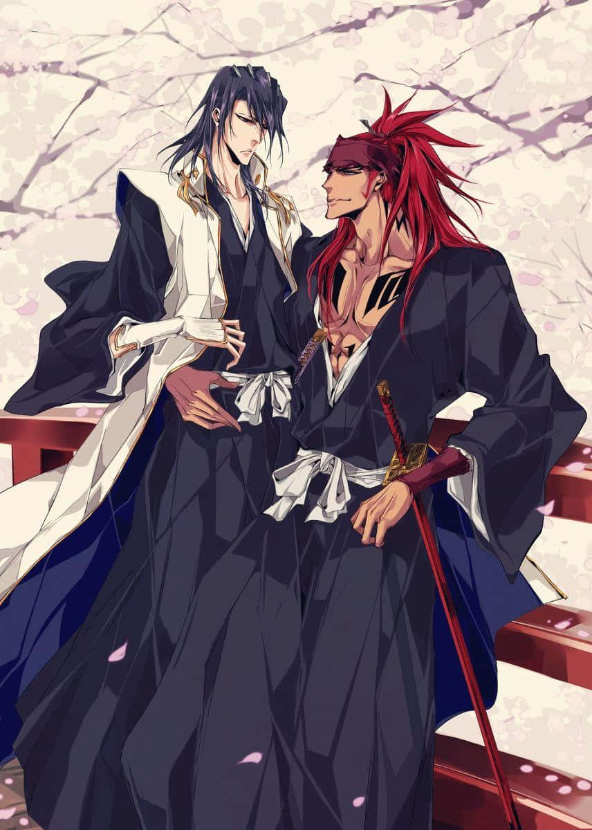 Renji Abarai, dark robes, red steps, SD Phone Wallpaper