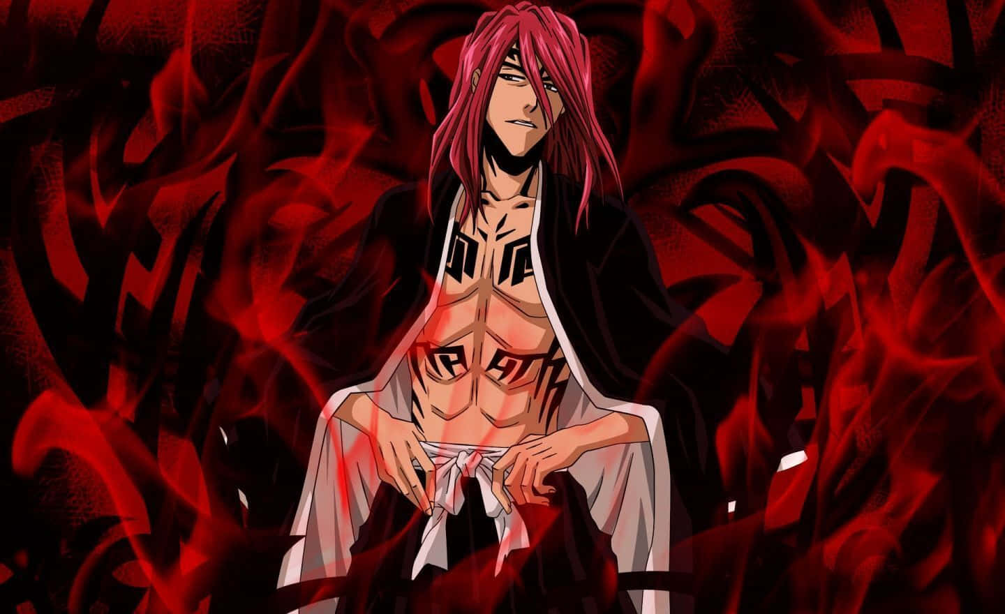 Renji Abarai, red-haired anime warrior, tattoos, HD Desktop Wallpaper