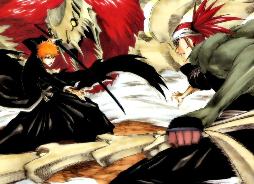 Renji Abarai, iconic hairstyle, red energy, SD Desktop Wallpaper