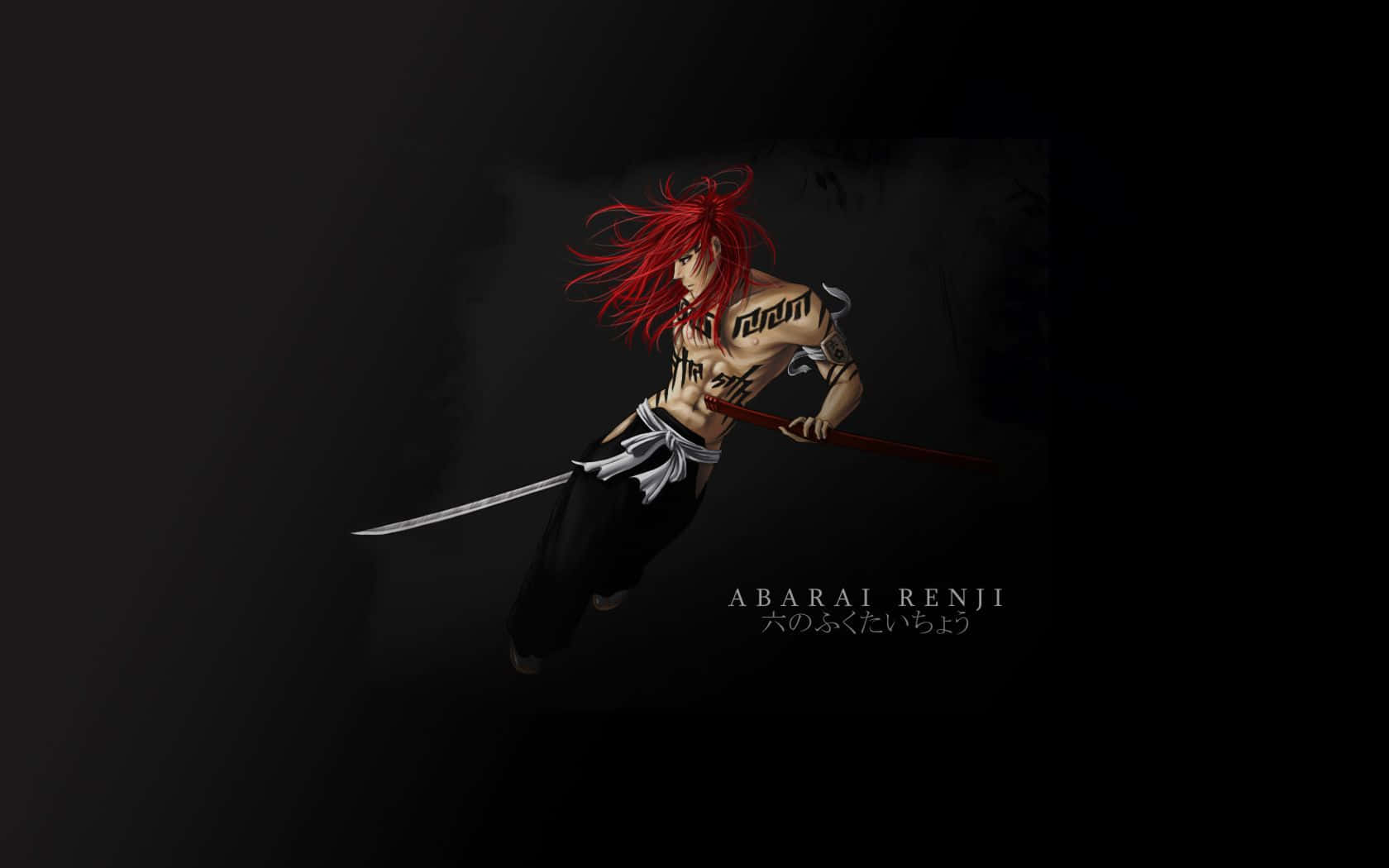Renji Abarai, red hair, tattoos, HD Desktop Wallpaper