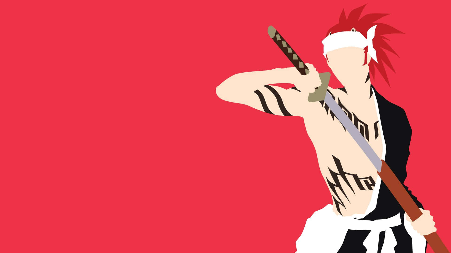 Renji Abarai, red hair, white headband, Full HD Desktop Wallpaper