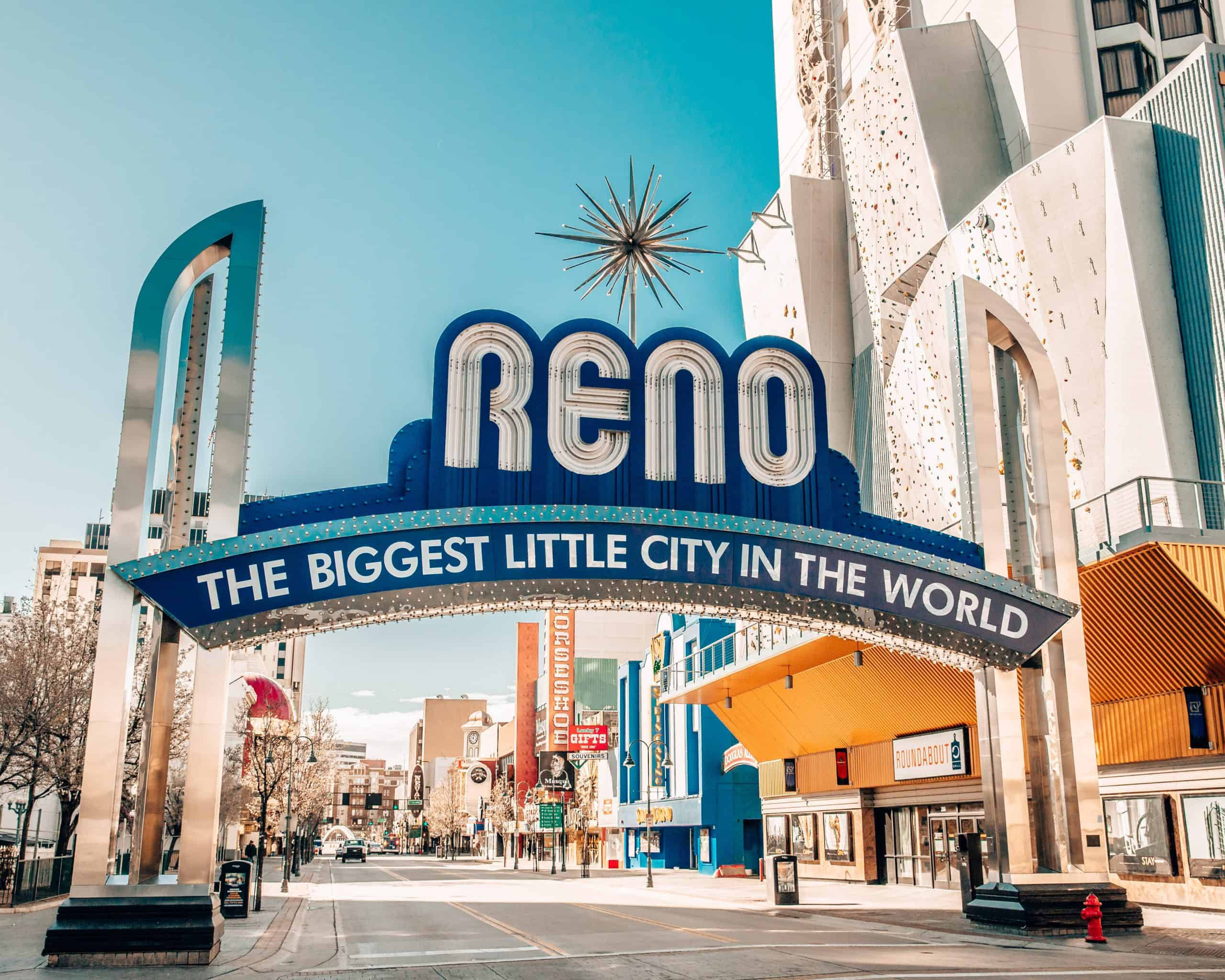 Reno, blue, arch, 2K Desktop Wallpaper