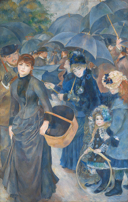 Renoir, Parisian street scene, elegantly dressed women, SD Phone Wallpaper
