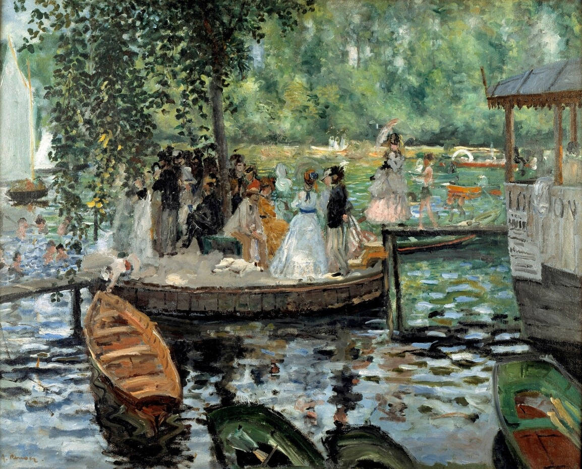 Renoir, party by the river, 19th-century attire, SD Desktop Wallpaper