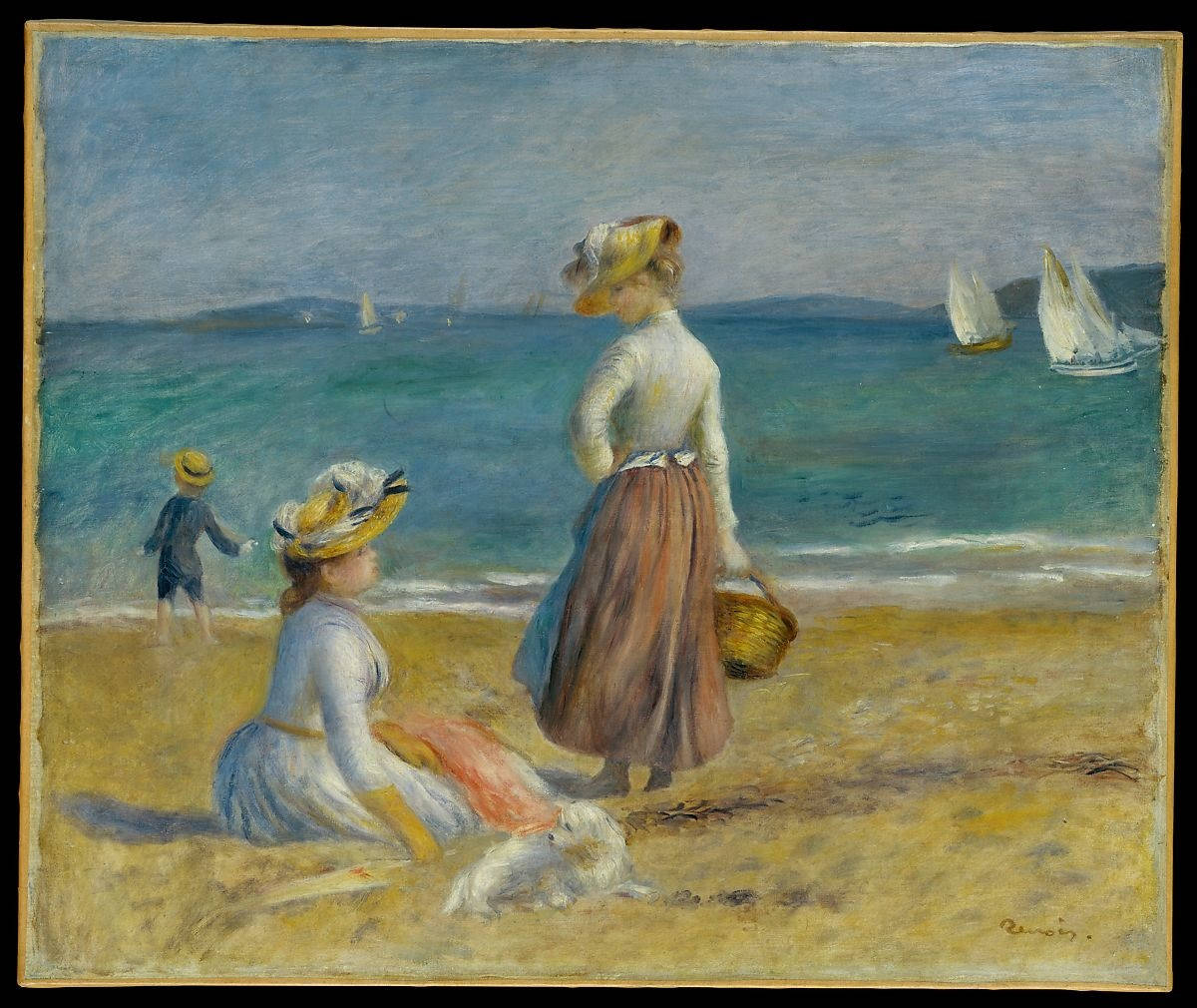 Renoir, three people, beach, SD Desktop Wallpaper