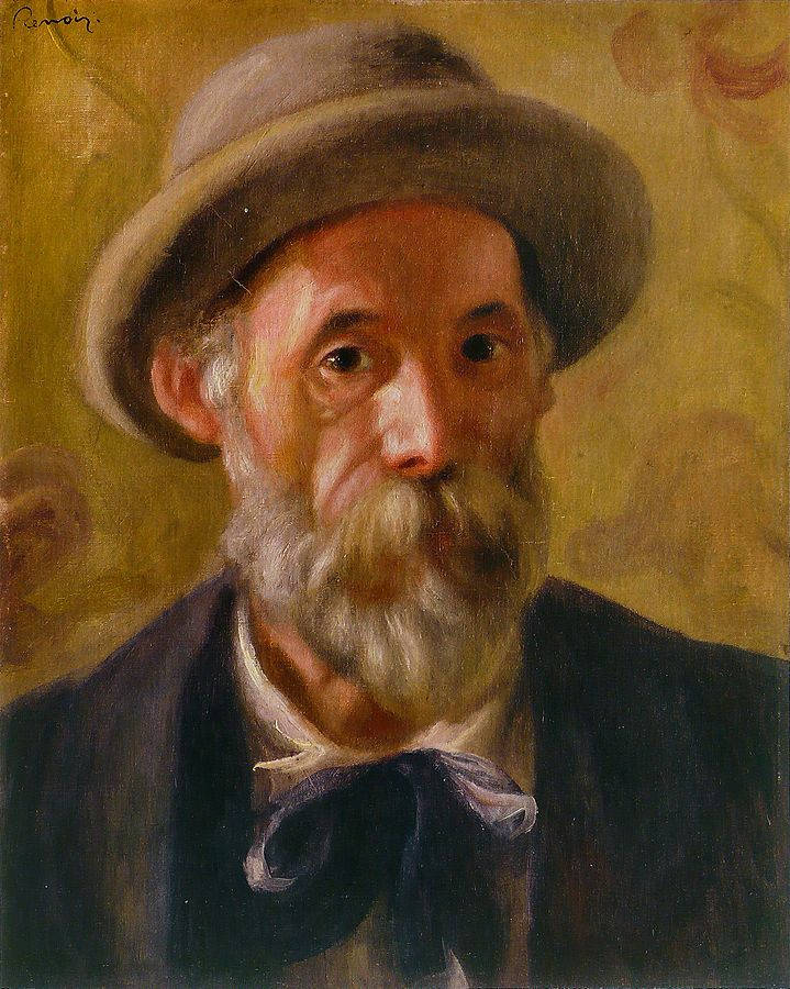 Renoir, vintage oil painting, elderly man, SD Phone Wallpaper