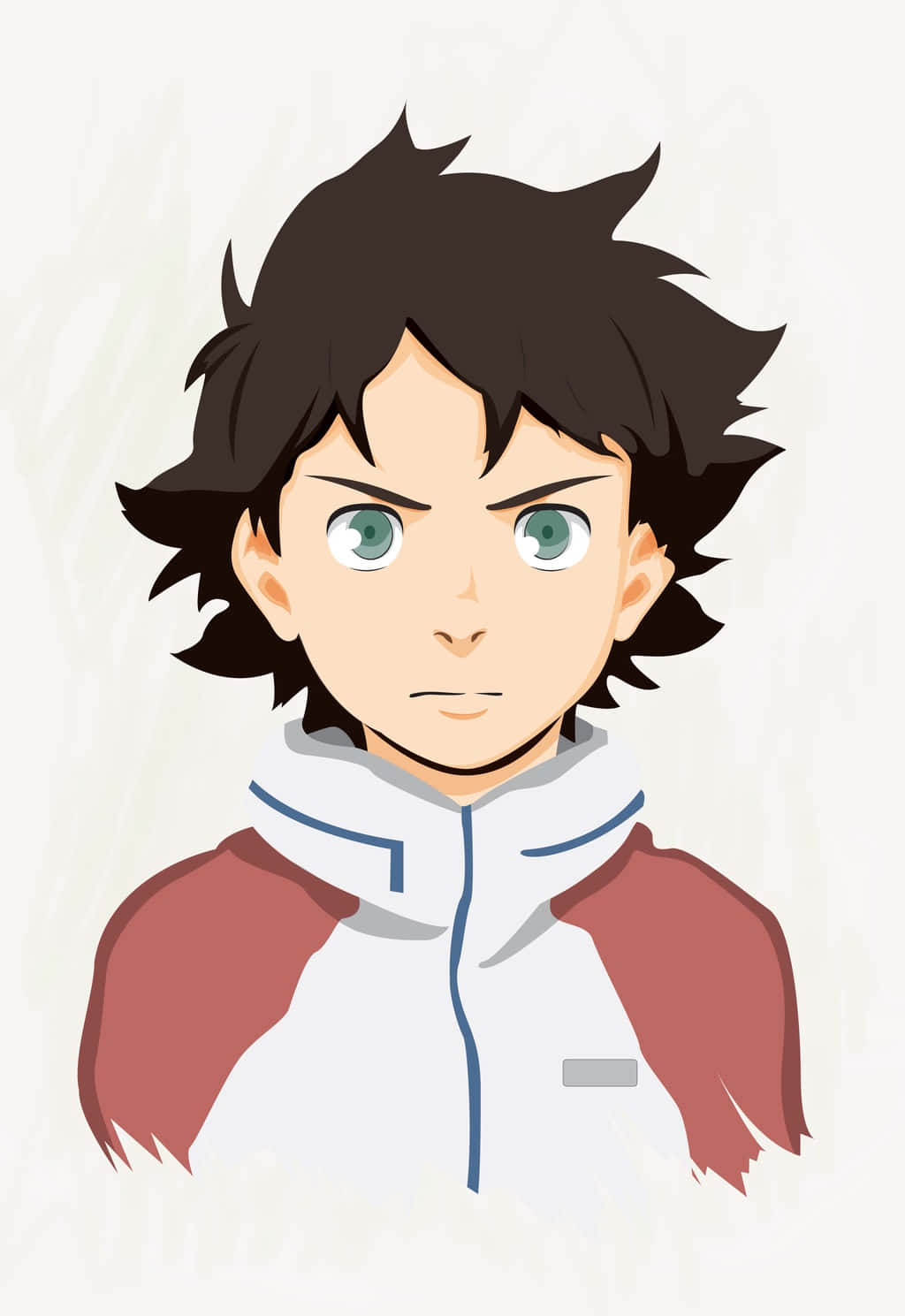 Renton Thurston, anime portrait, spiky dark hair, HD Phone Wallpaper