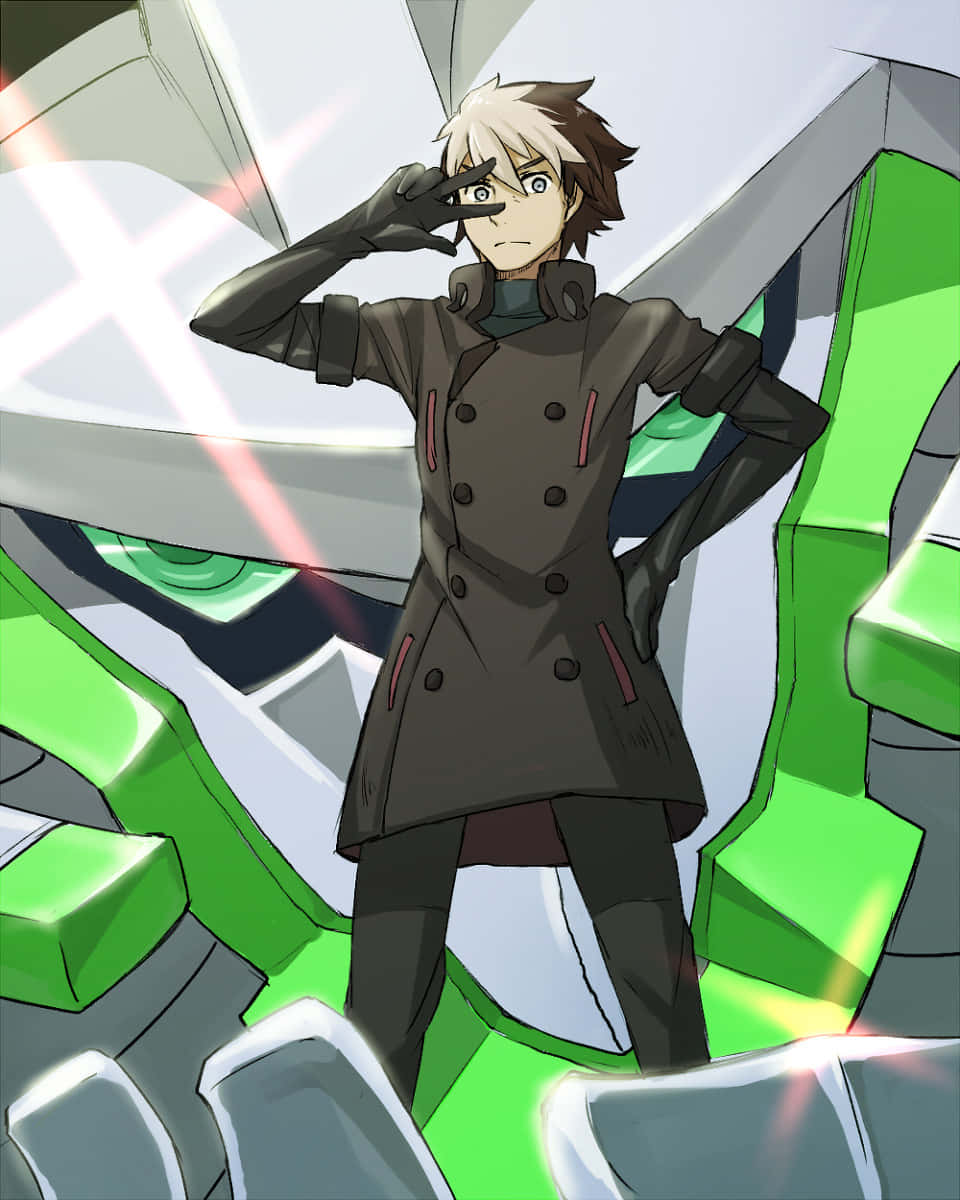 Renton Thurston, sky surf, glowing green and silver mech, SD Phone Wallpaper