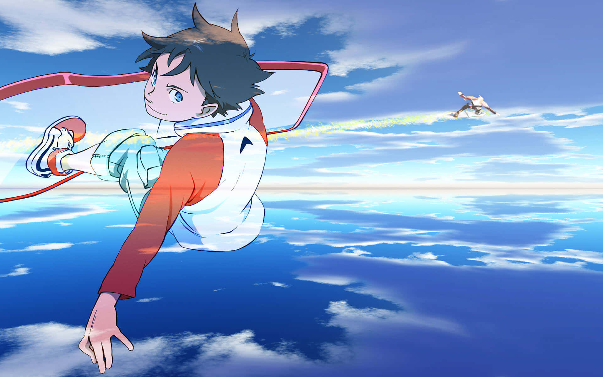Renton Thurston, sky surfing, bright blue sky, Full HD Desktop Wallpaper