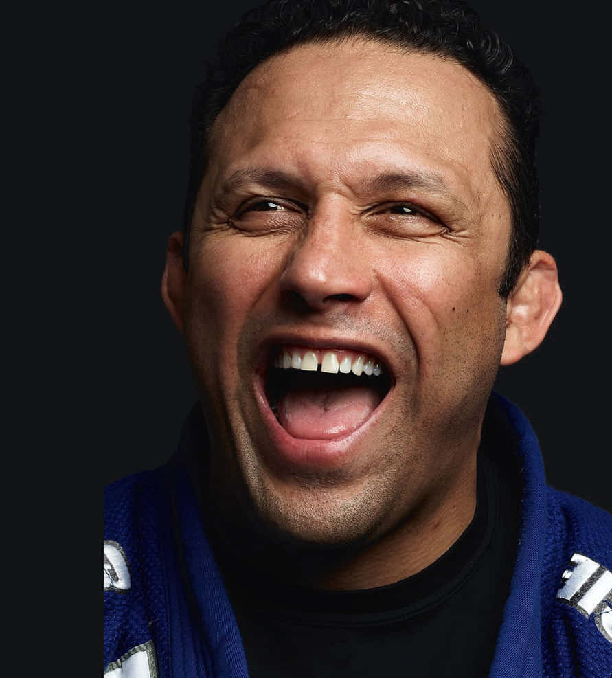 Renzo Gracie, blue gi, laughing, SD Phone Wallpaper