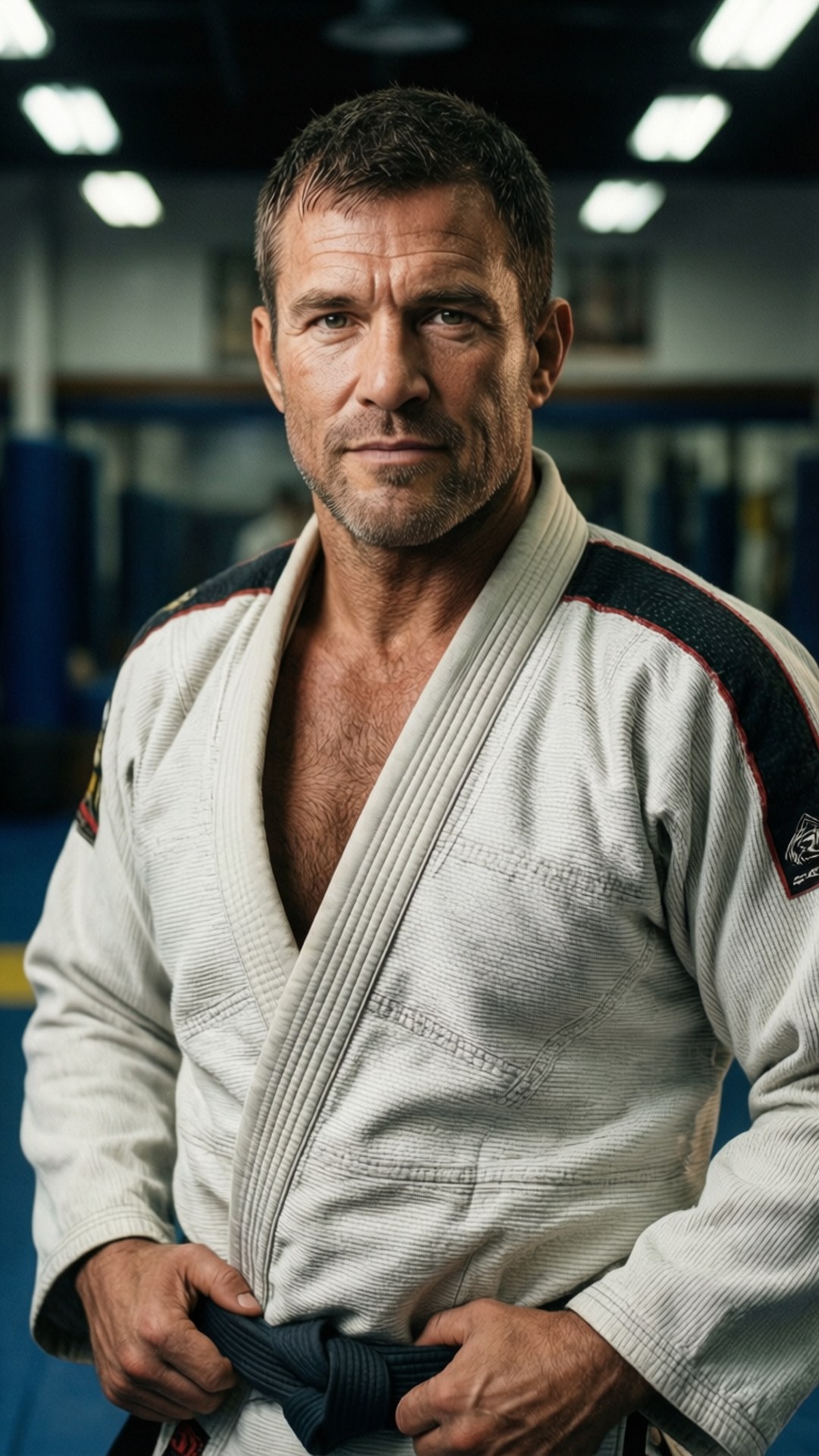 Renzo Gracie, white gi, portrait, Full HD Phone Wallpaper