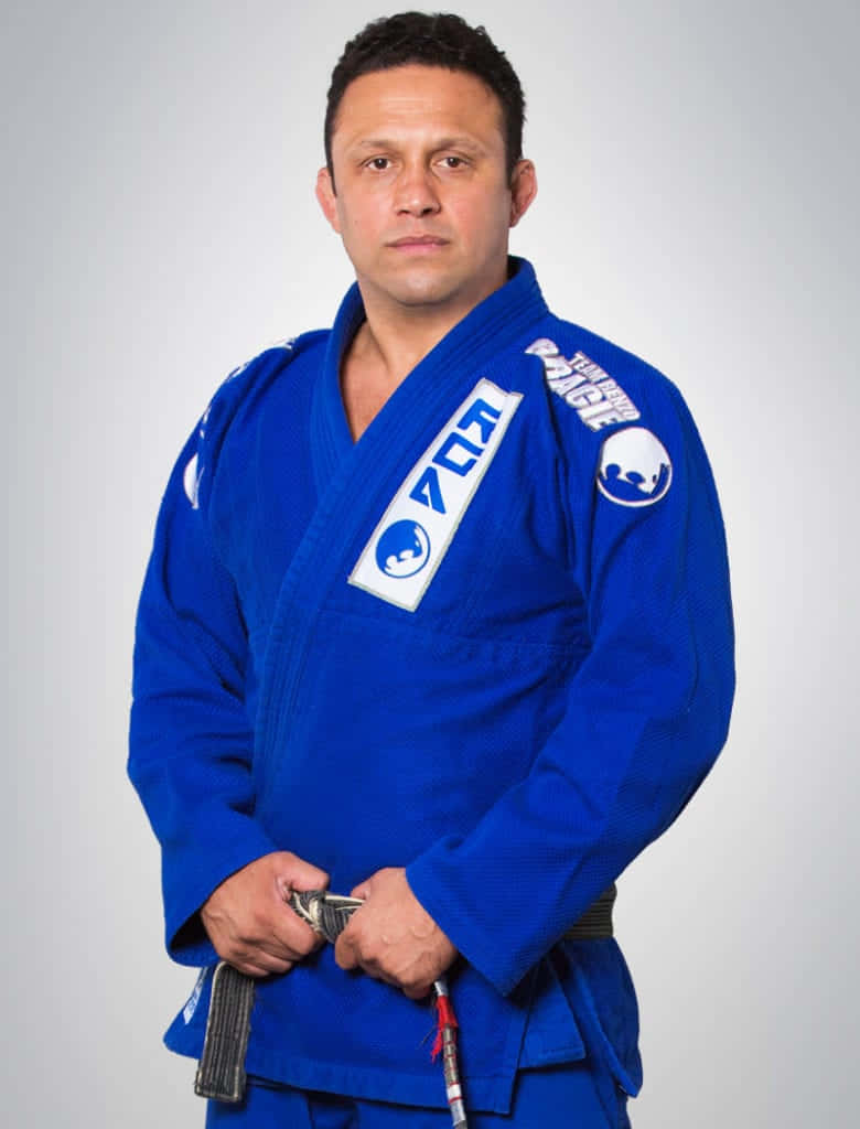 Renzo Gracie, academy instructor, royal blue gi, SD Phone Wallpaper