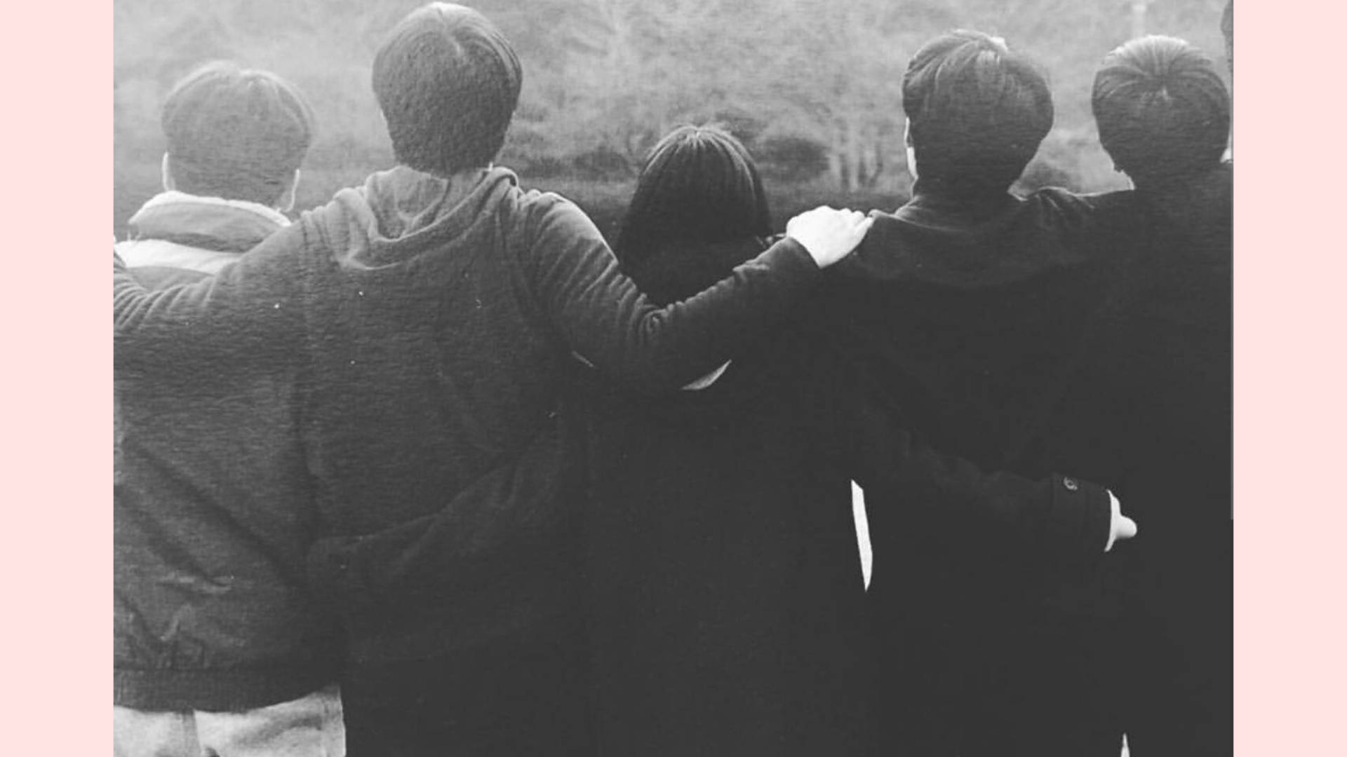 Reply 1988, five friends, black and white photo, Full HD Desktop Wallpaper
