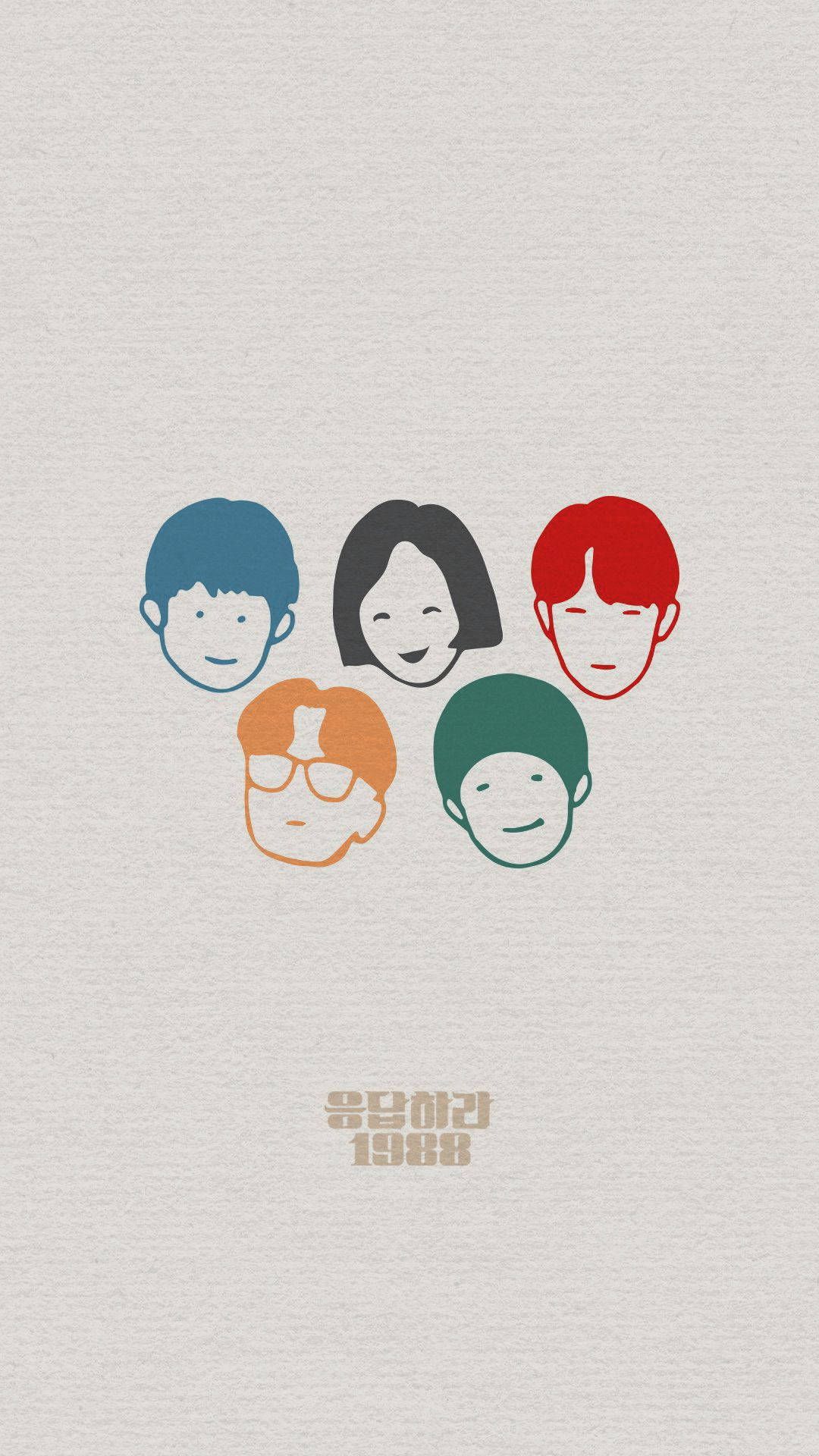 Reply 1988, pastel colors, textured off-white background, Full HD Phone Wallpaper