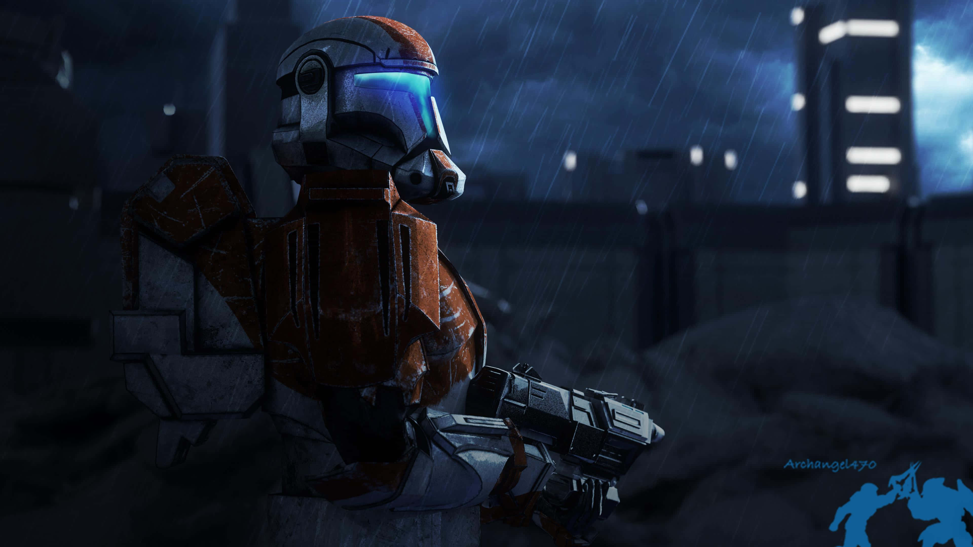 Republic Commando, clone trooper, blue visor, 4K Desktop Wallpaper