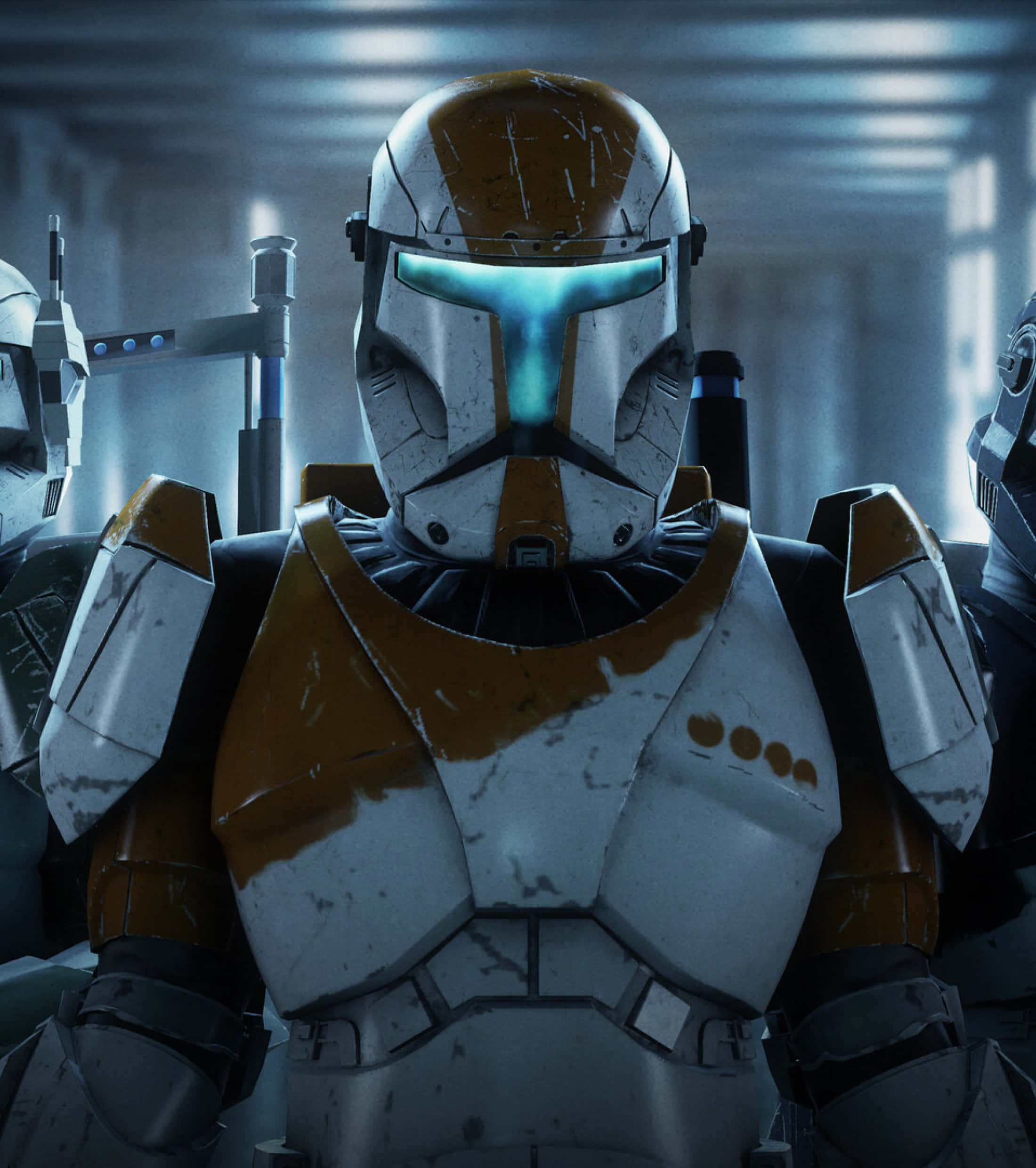 Republic Commando, clone trooper, glowing blue visor, Full HD Phone Wallpaper