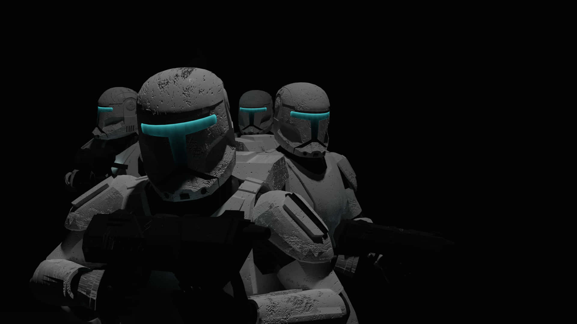 Republic Commando, clone troopers, glowing blue visors, Full HD Desktop Wallpaper