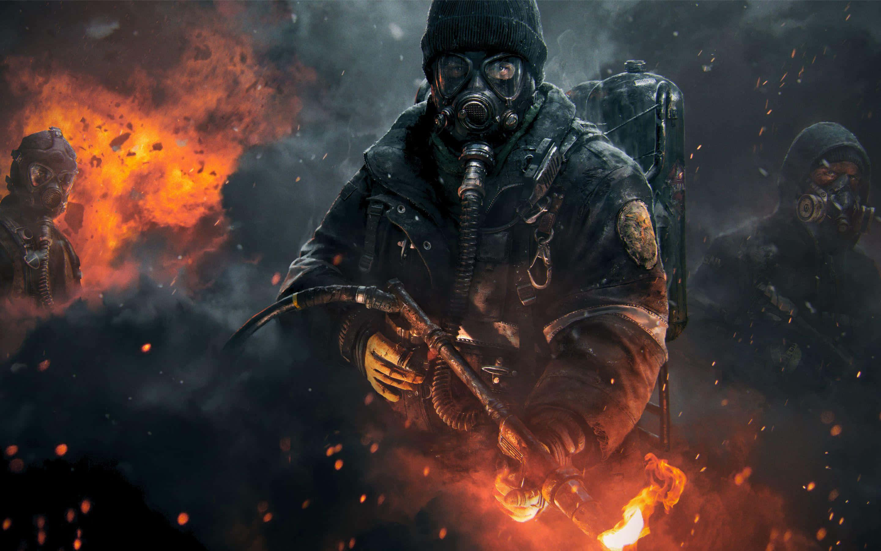 Republic Commando, flamethrowers, gas masks, 2K Desktop Wallpaper