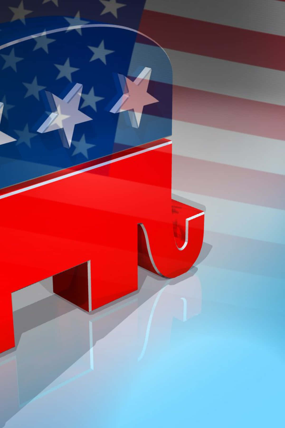 Republican, glossy red, 3d elephant symbol, HD Phone Wallpaper