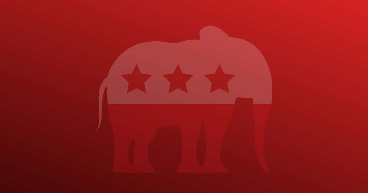 Republican, elephant, monochrome red, SD Desktop Wallpaper