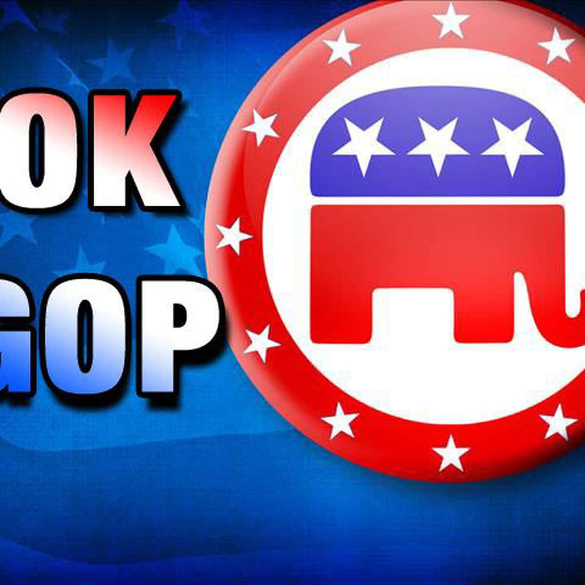 Republican, elephant, circle emblem, SD Desktop Wallpaper