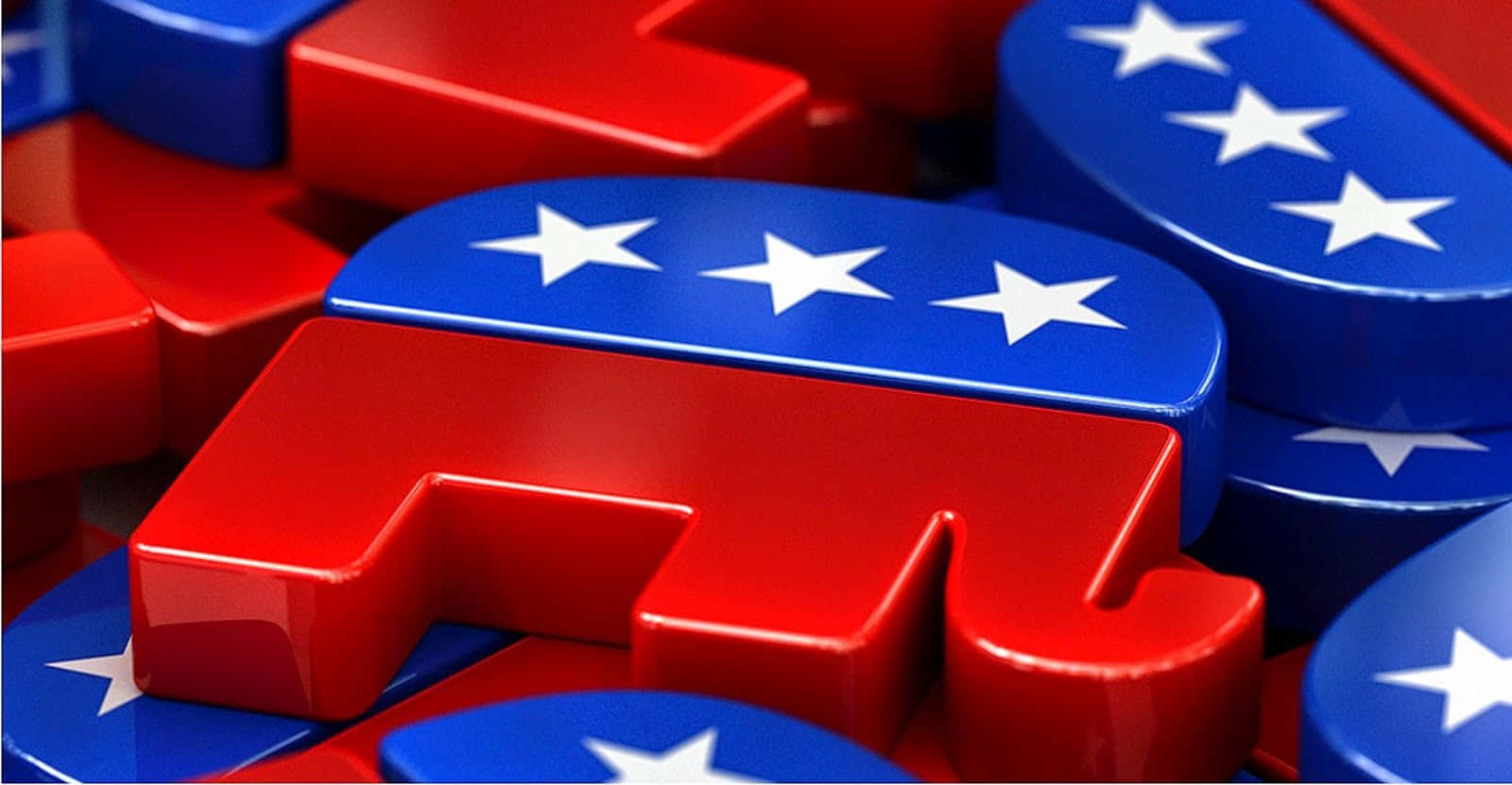 Republican, elephant, blue star, HD Desktop Wallpaper