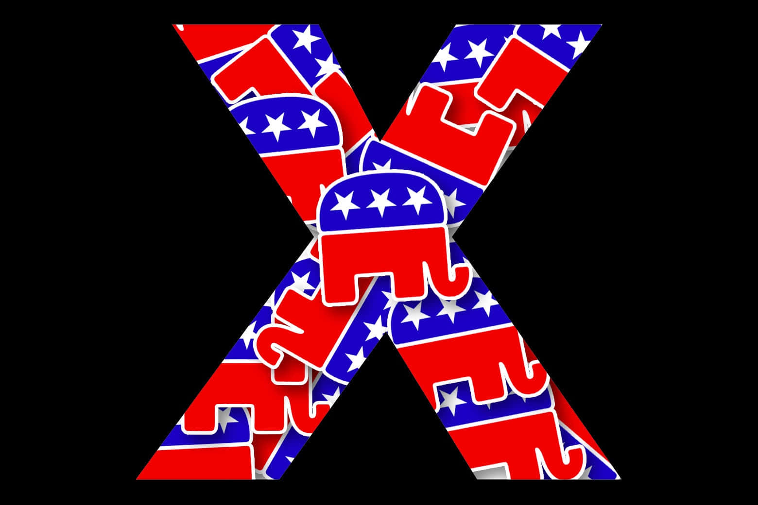 Republican, elephant, letter X, HD Desktop Wallpaper