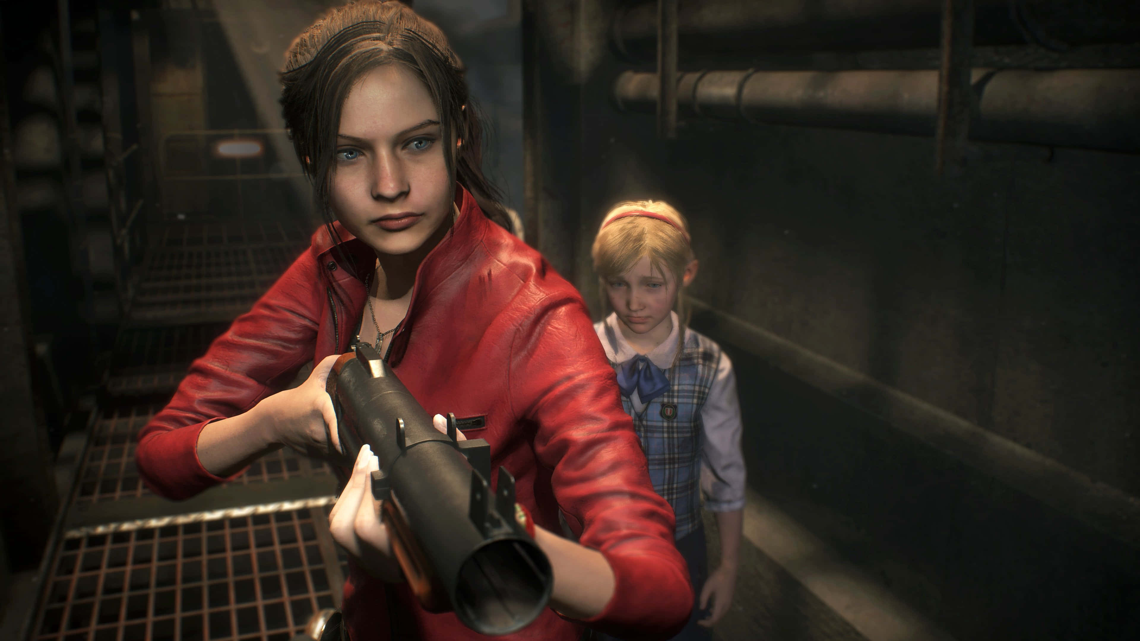 Resident Evil 2, Claire, red jacket, 4K Desktop Wallpaper