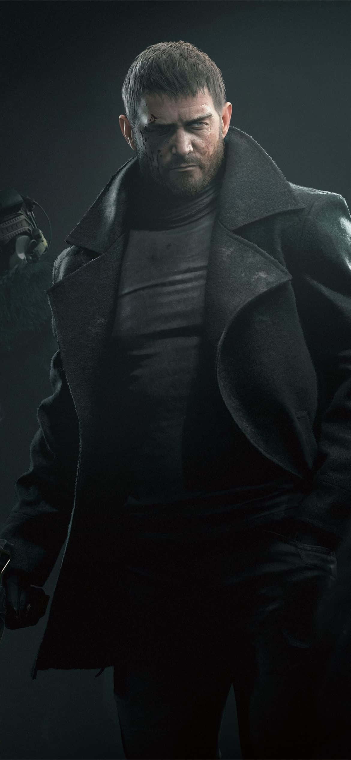 Resident Evil 2 Phone, bearded man, dark coat, Full HD Phone Wallpaper