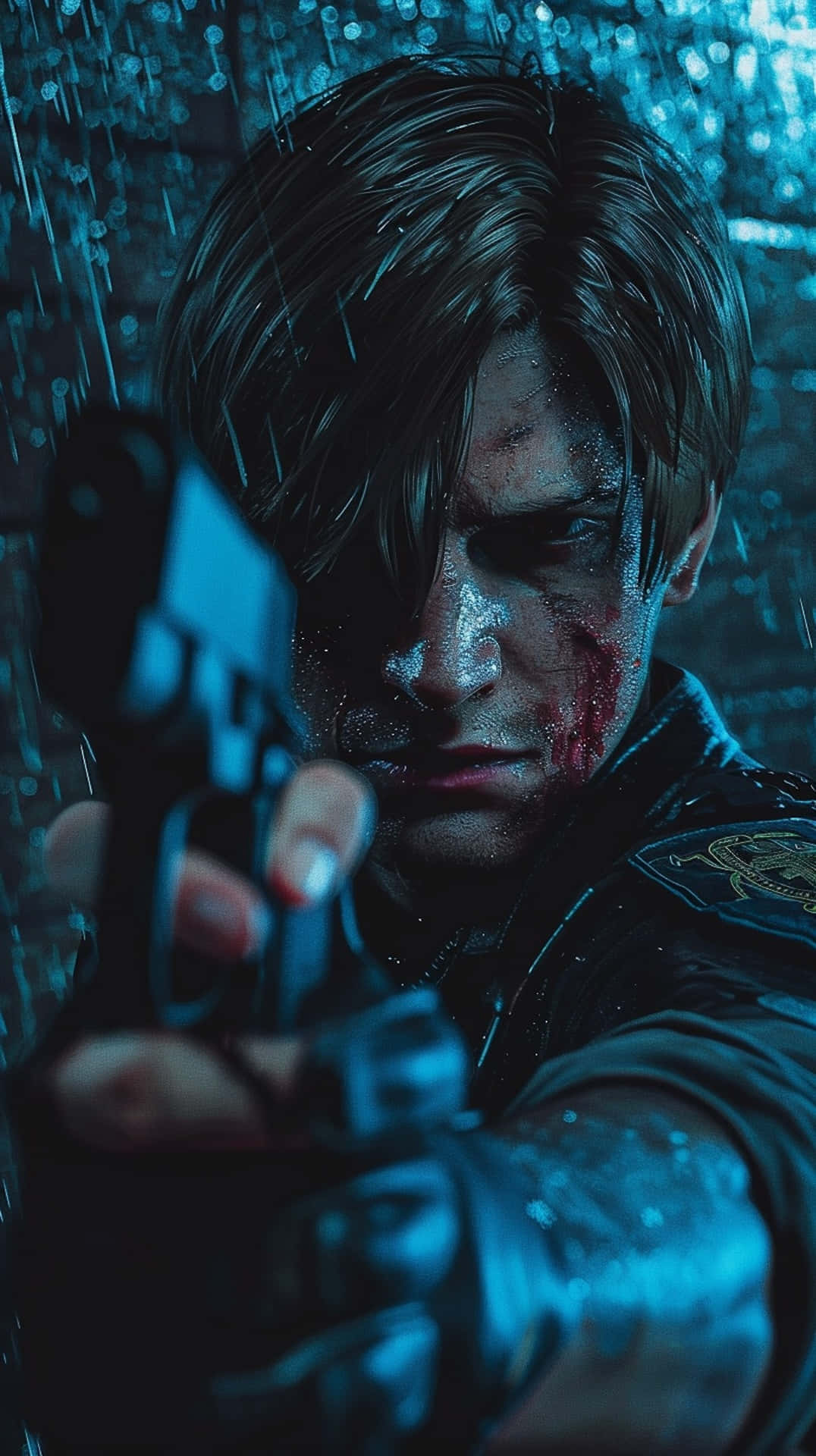 Resident Evil 2 Remake, Leon, pistol, Full HD Phone Wallpaper