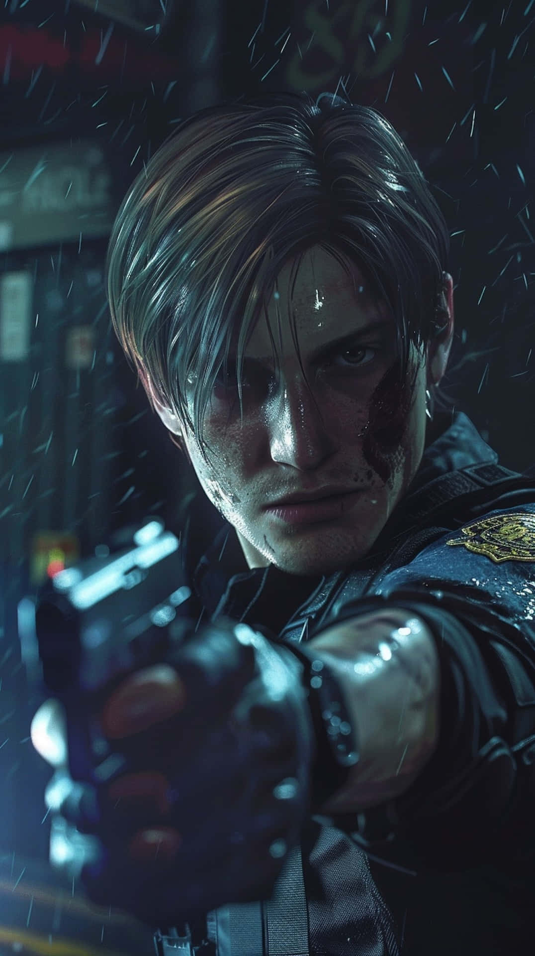 Resident Evil 2 Remake, Leon, rain, Full HD Phone Wallpaper