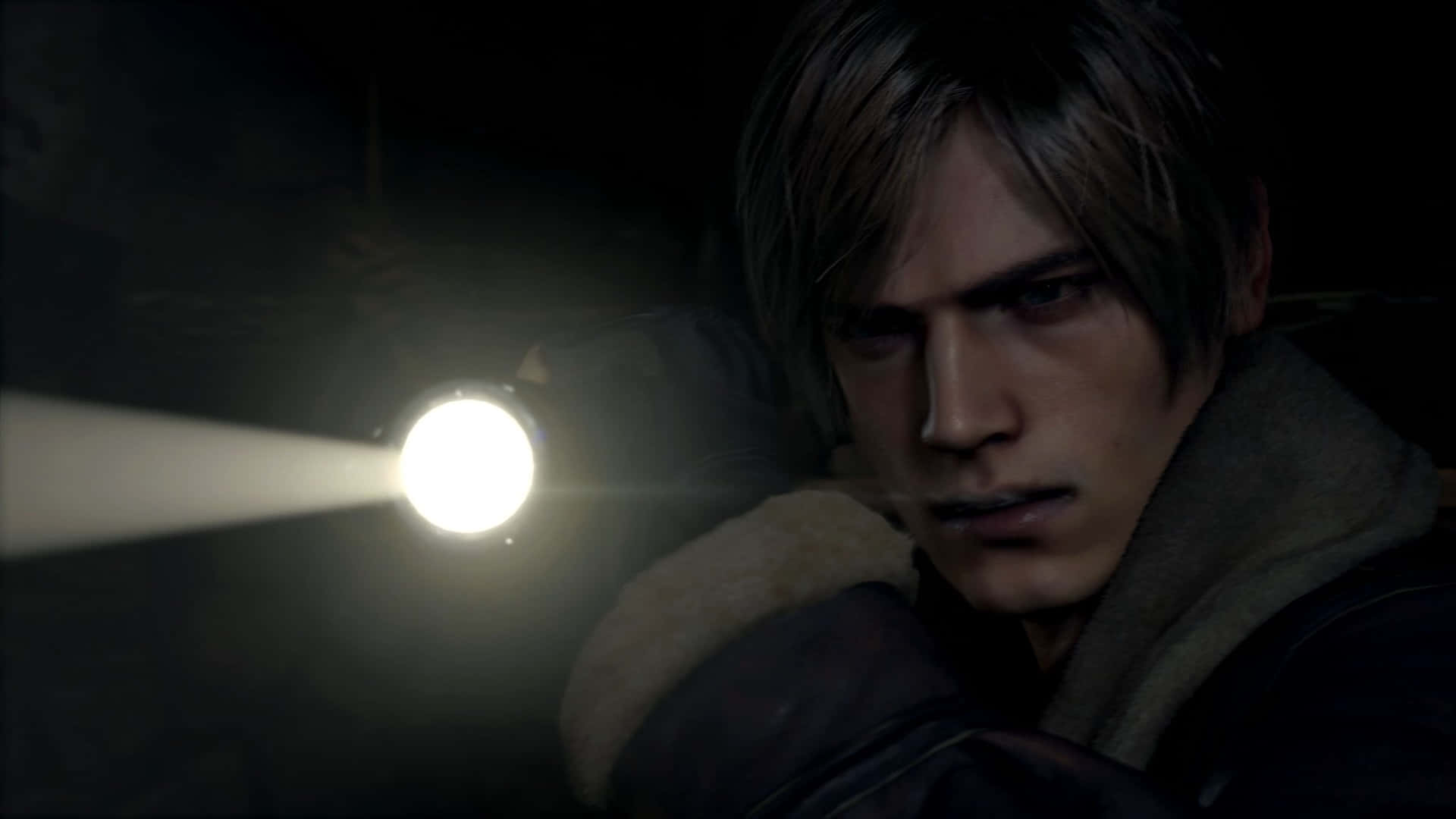 Resident Evil 2 Remake, Leon, flashlight, Full HD Desktop Wallpaper