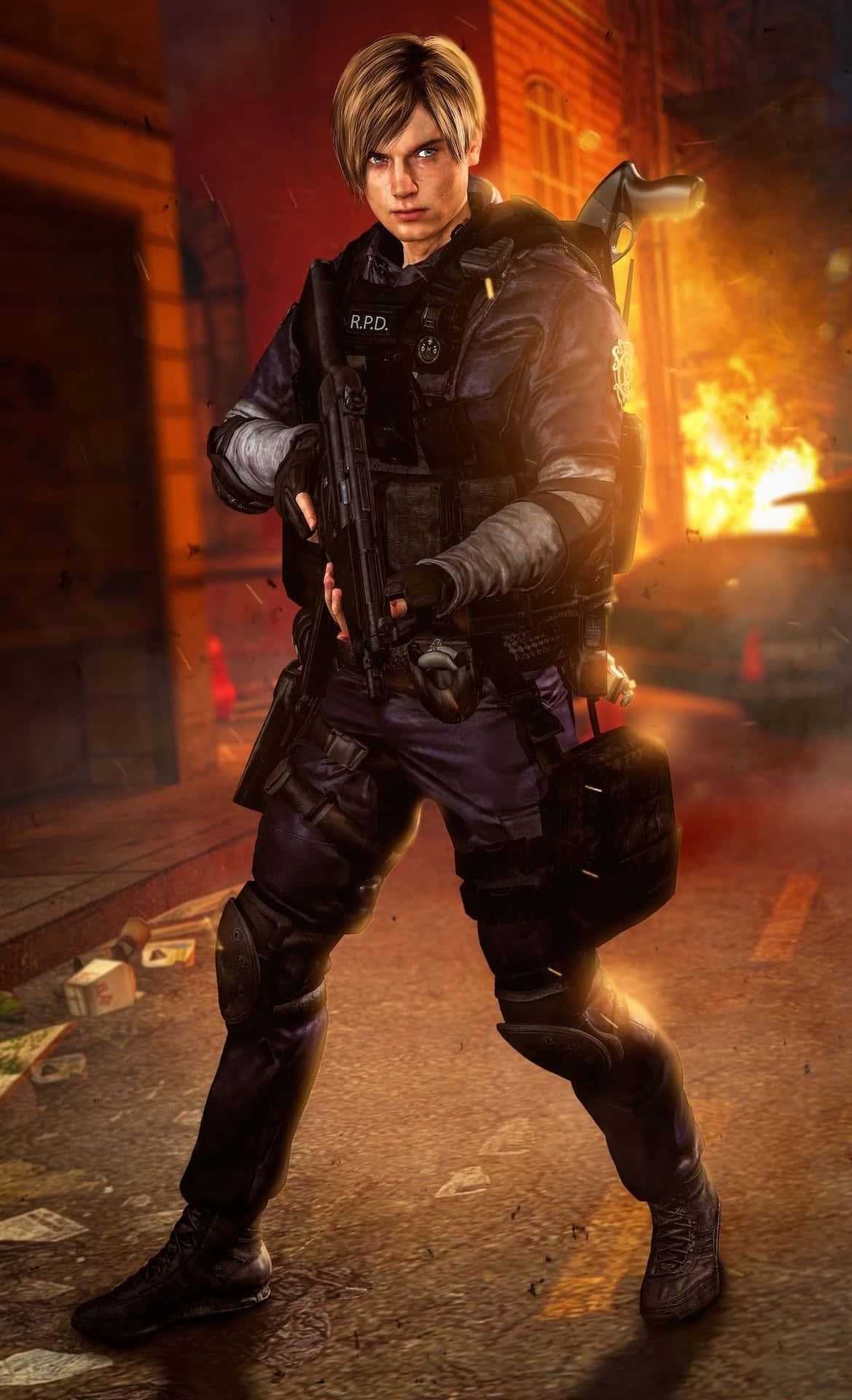 Resident Evil 2 Remake, Leon, tactical gear, Full HD Phone Wallpaper