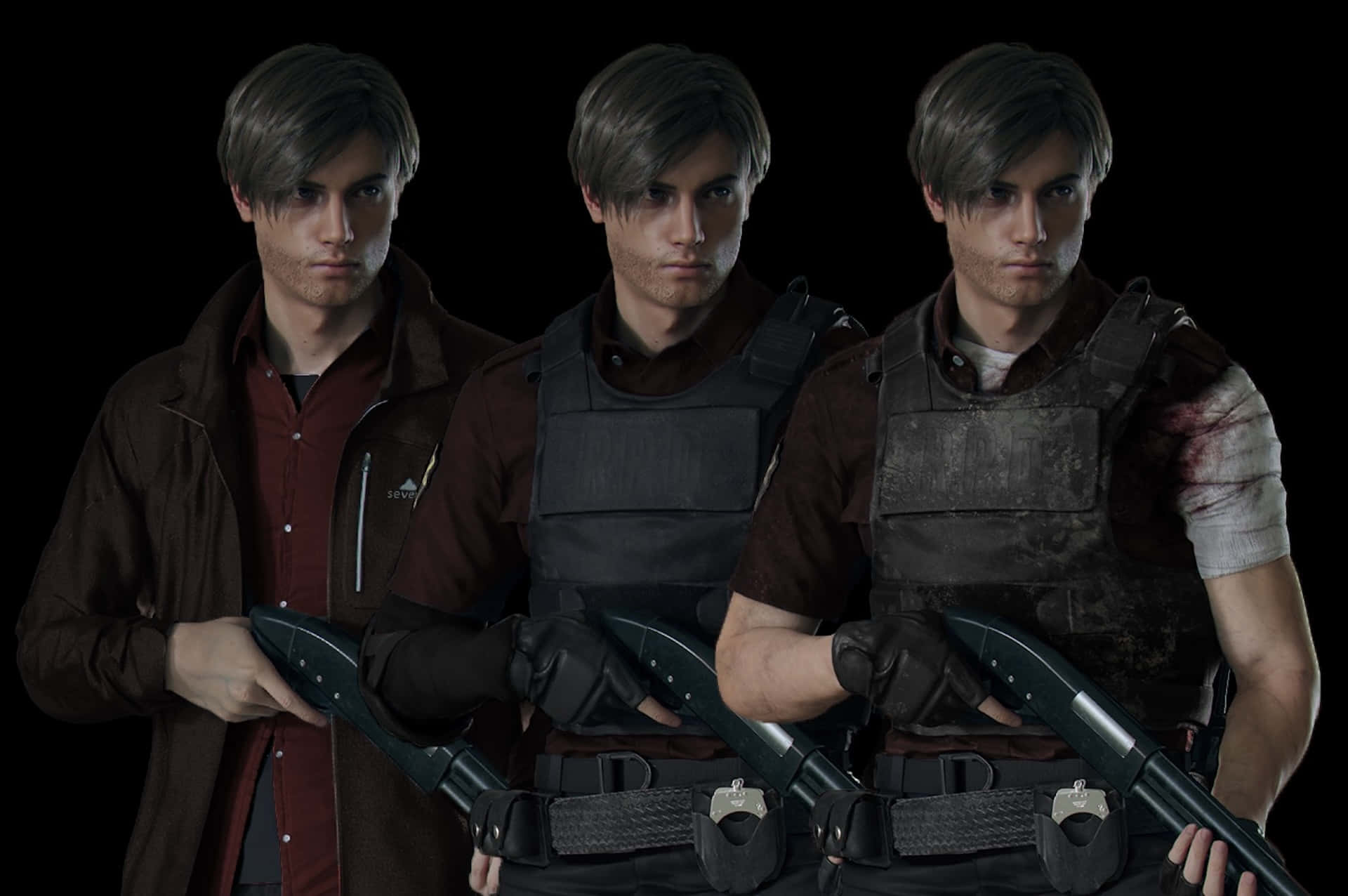 Resident Evil 2 Remake, Leon, shotgun, Full HD Desktop Wallpaper