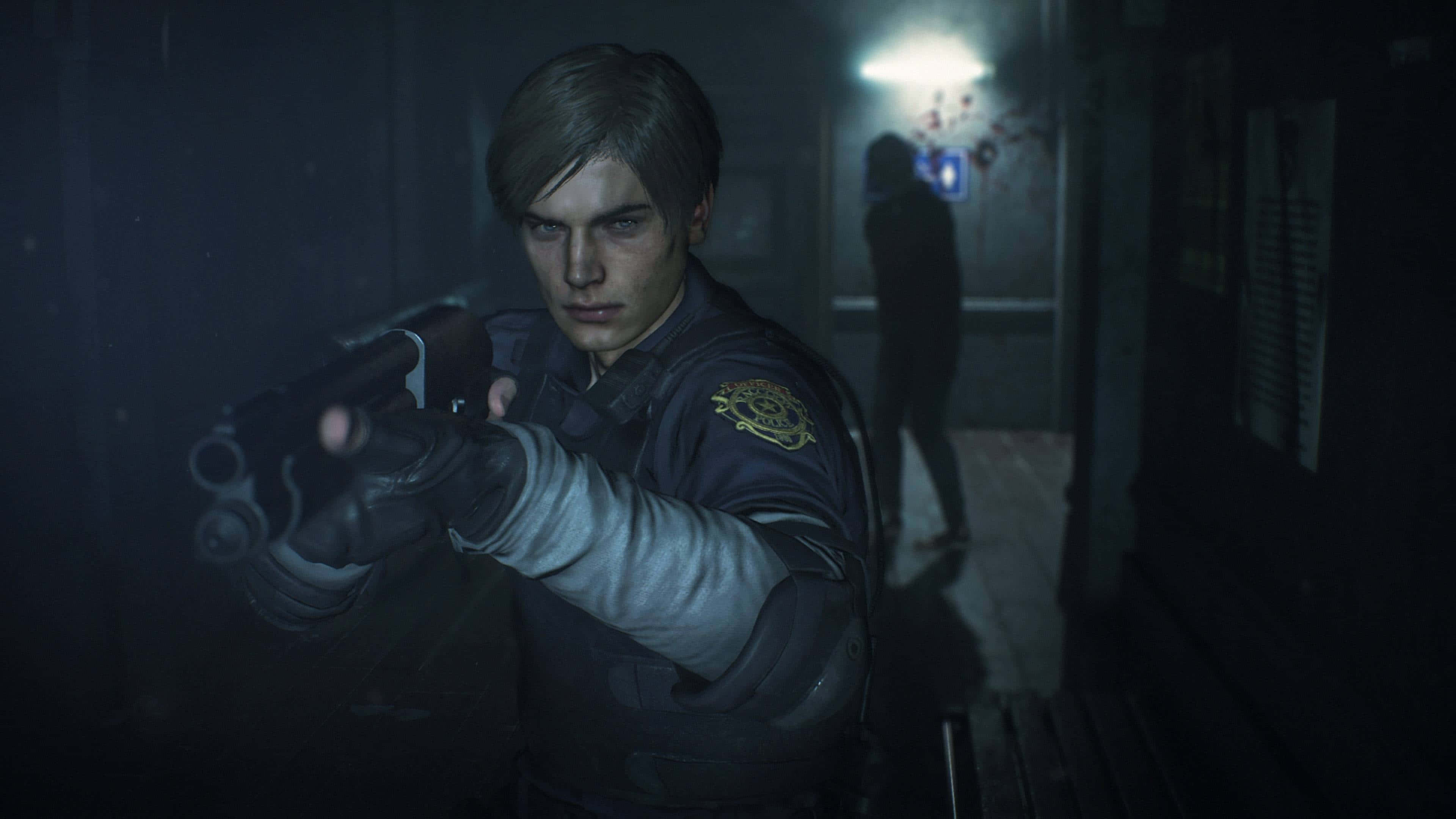 Leon, Resident Evil 2, police uniform, 4K Desktop Wallpaper