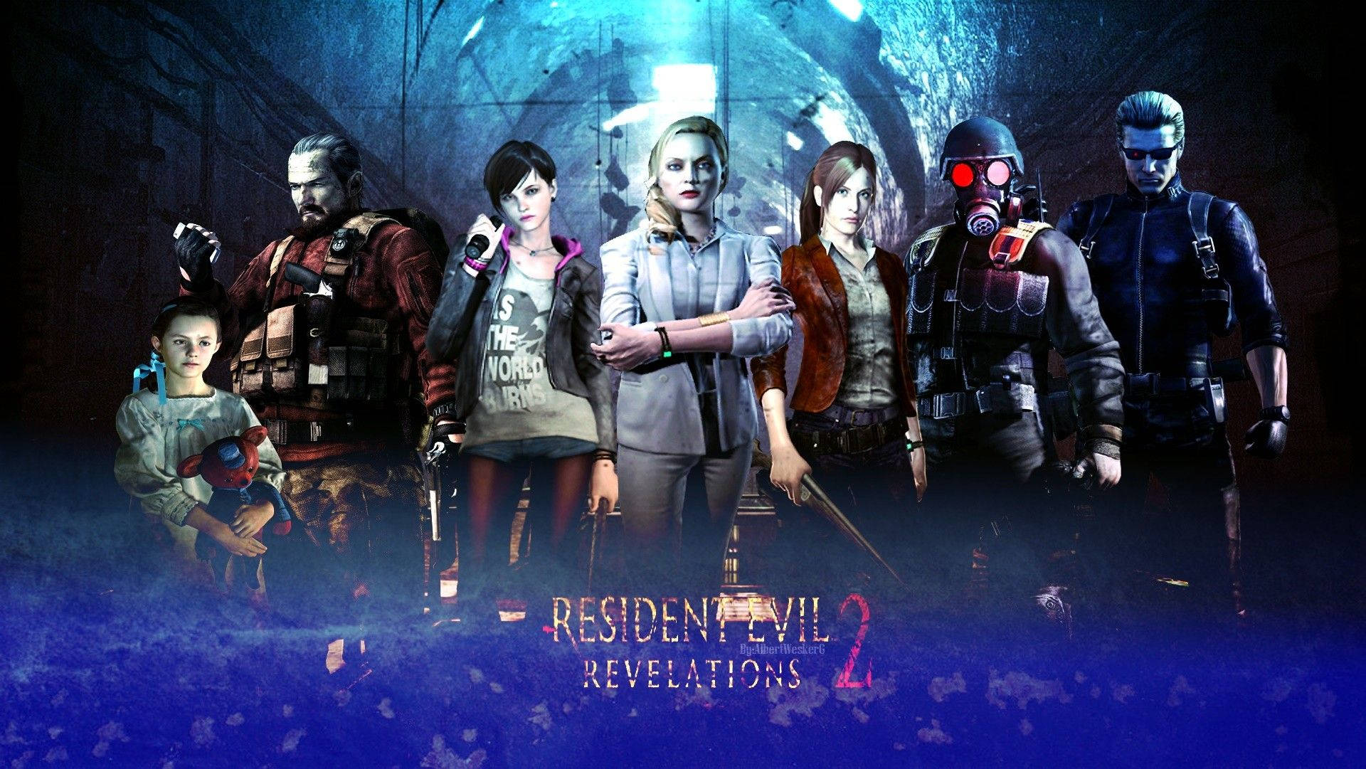 Resident Evil 2 Remake, zombie hordes, flooded tunnel, Full HD Desktop Wallpaper