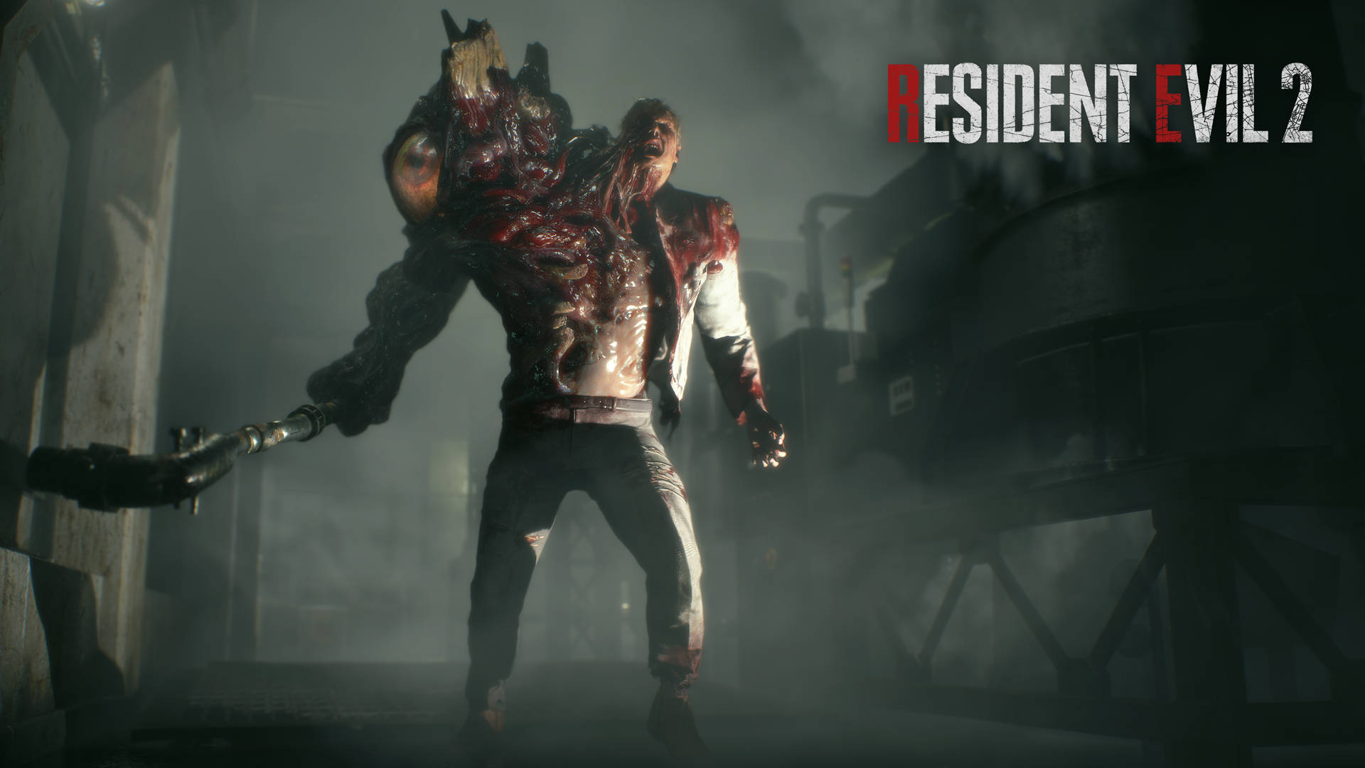 Resident Evil 2 Remake, zombie, pipe weapon, Full HD Desktop Wallpaper