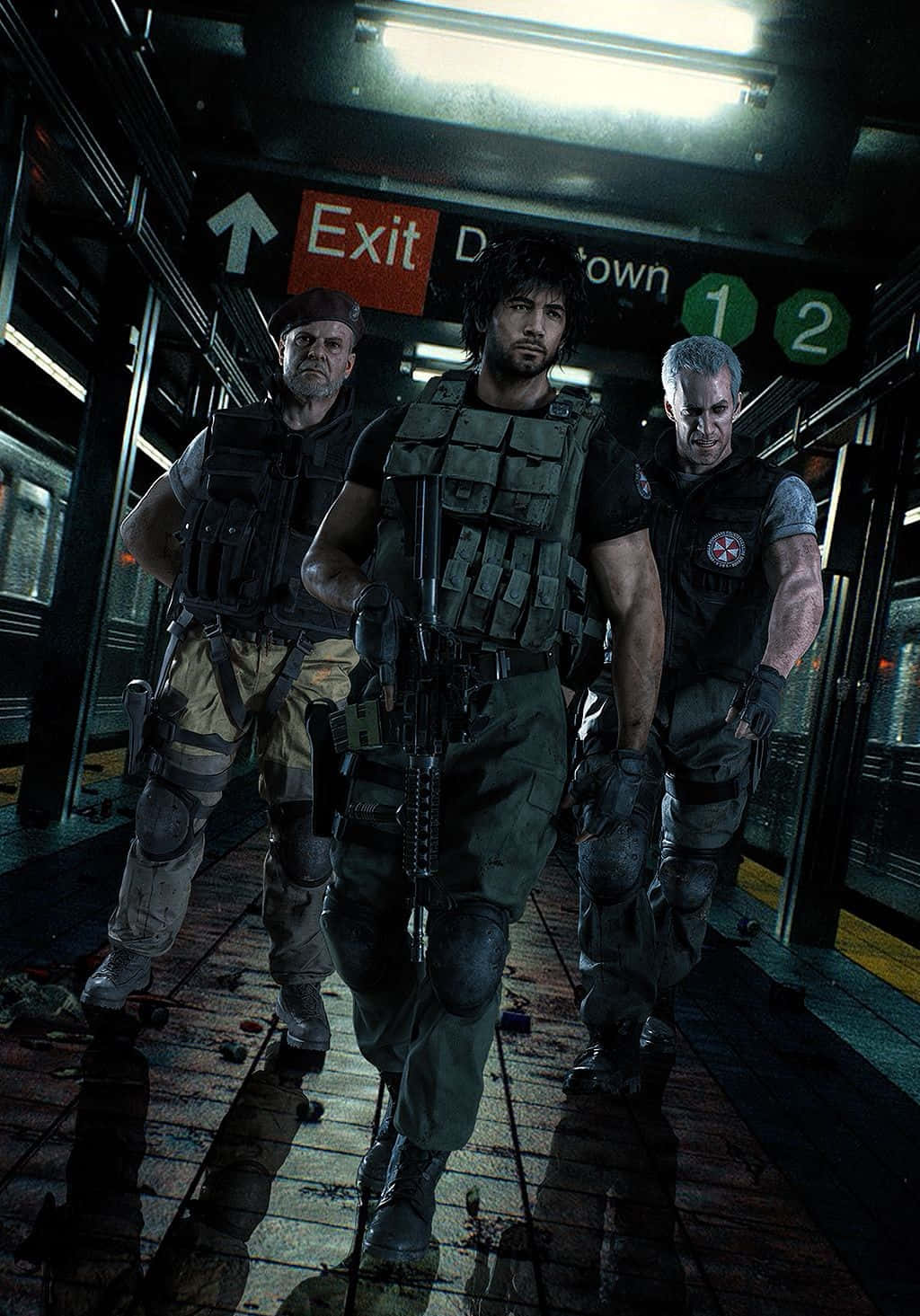 Resident Evil 3 Remake, tactical gear, grimy subway platform, HD Phone Wallpaper