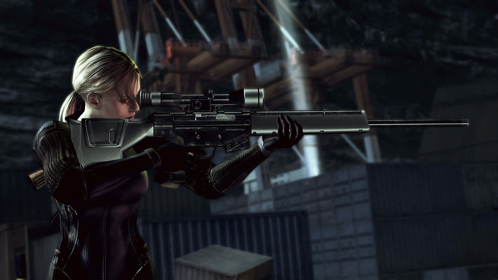 Resident Evil 5, blonde woman, tactical gear, Full HD Desktop Wallpaper