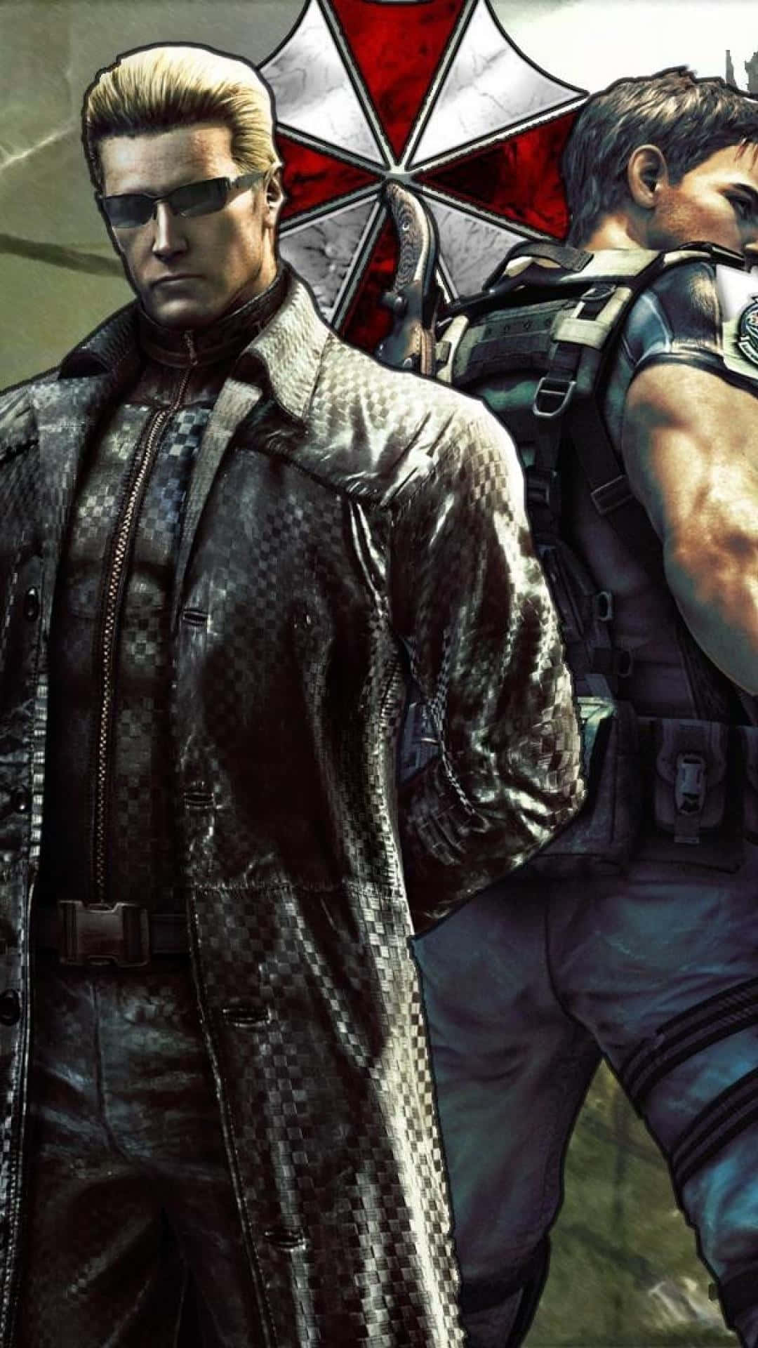 Resident Evil 5, tactical gear, red and white umbrella logo, Full HD Phone Wallpaper