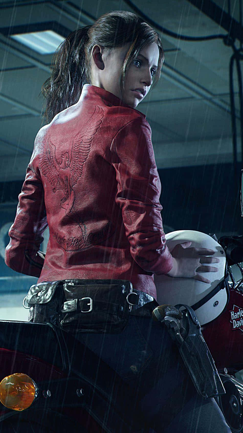 Resident Evil 2, red leather jacket, eagle design, HD Phone Wallpaper