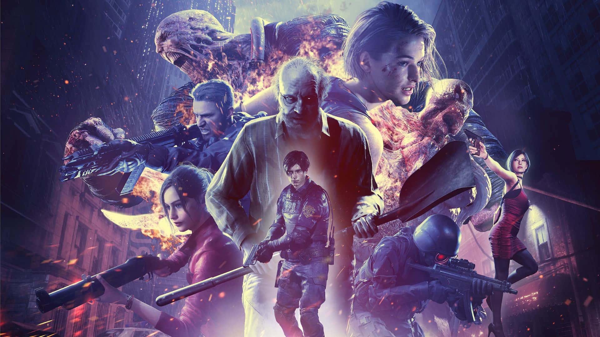 Resident Evil, 1920 x 1080, armed survivors, Full HD Desktop Wallpaper