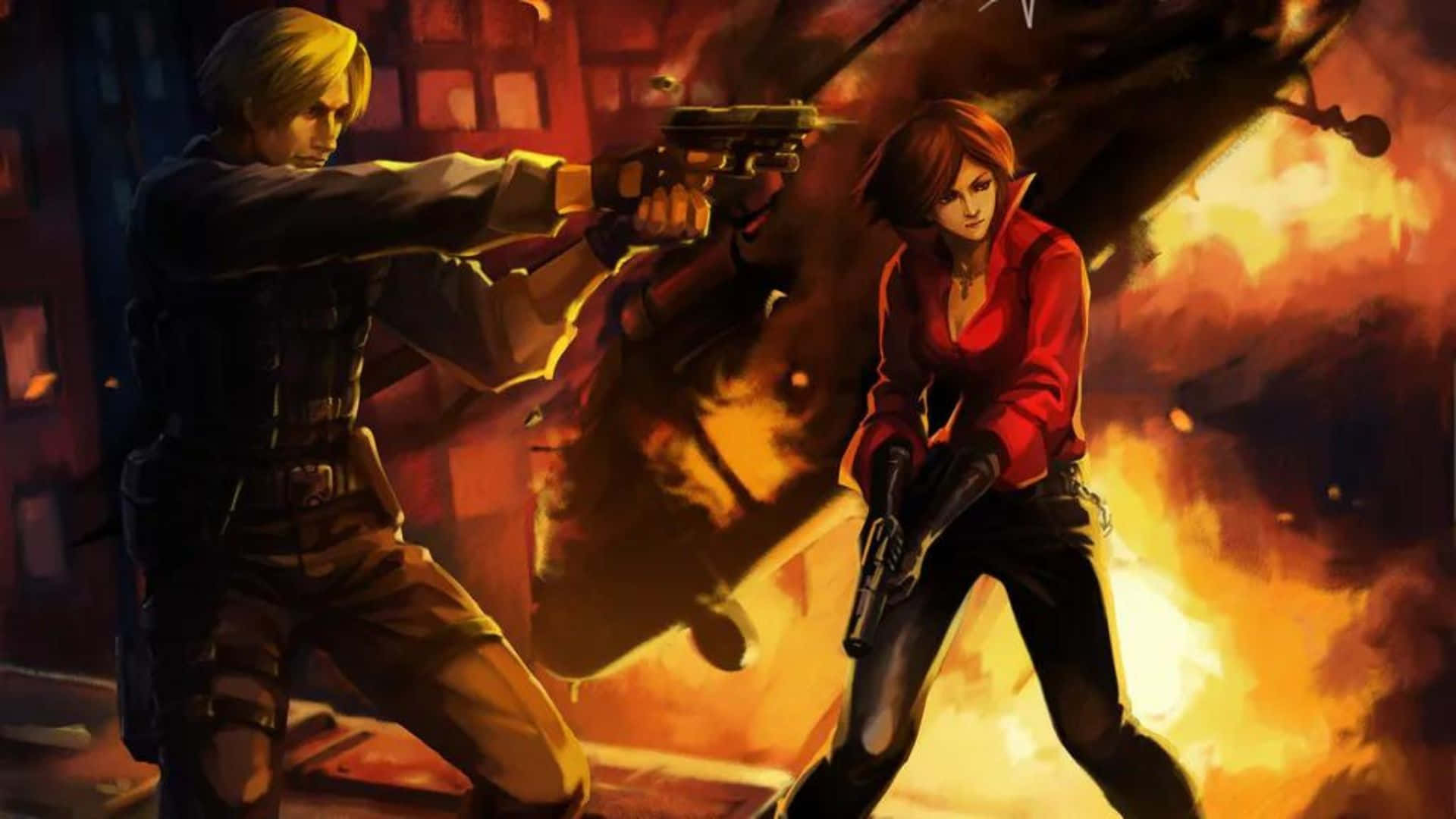 Resident Evil, anime-style characters, combat gear, Full HD Desktop Wallpaper