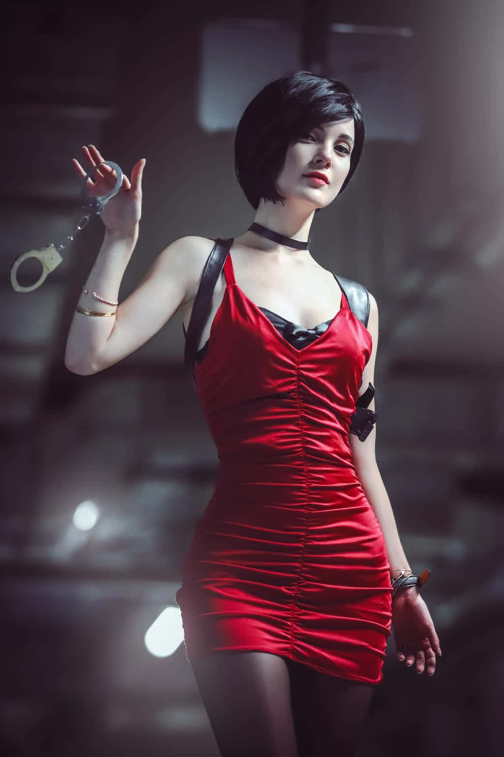Resident Evil, red dress, handcuffs, HD Phone Wallpaper