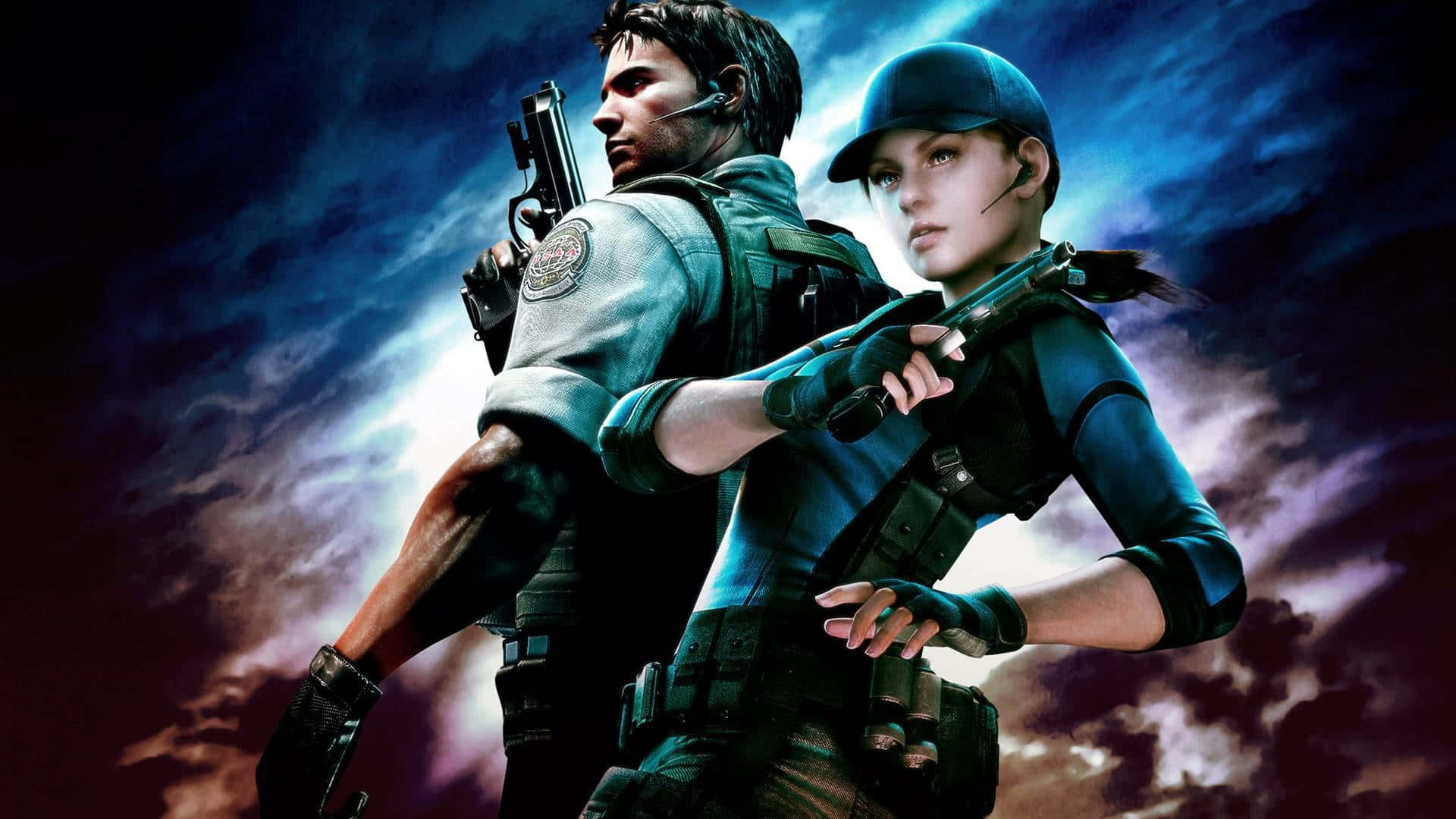 Resident Evil, tactical gear, stormy twilight sky, Full HD Desktop Wallpaper