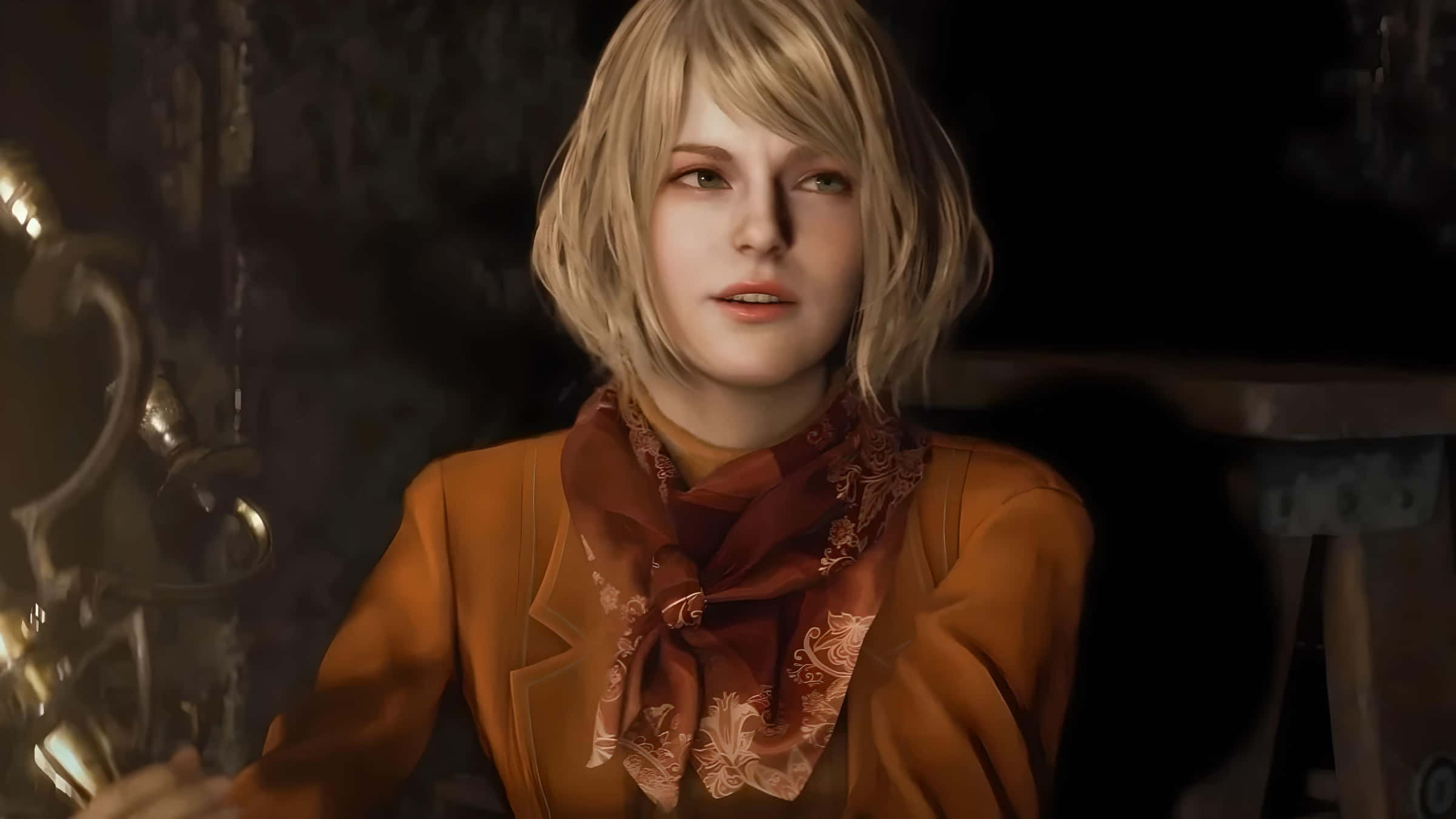Ashley Graham, Resident Evil, orange coat, Full HD Desktop Wallpaper